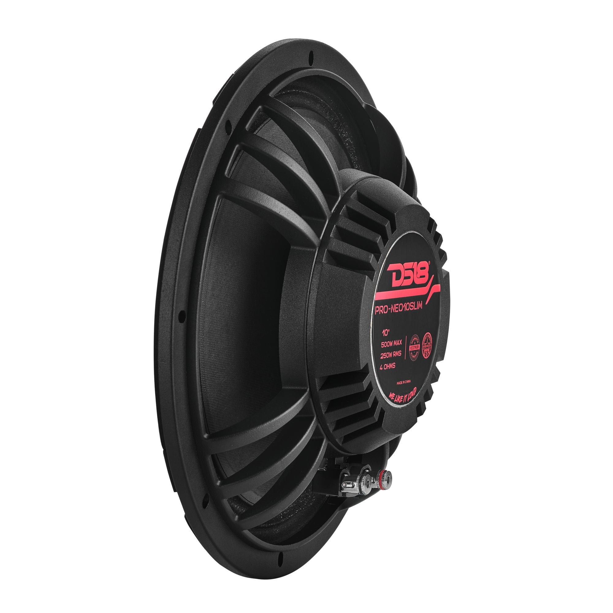 PRO 10" Slim Neodymium Mid-Range Loudspeaker with Bullet | 250W RMS 4-Ohm