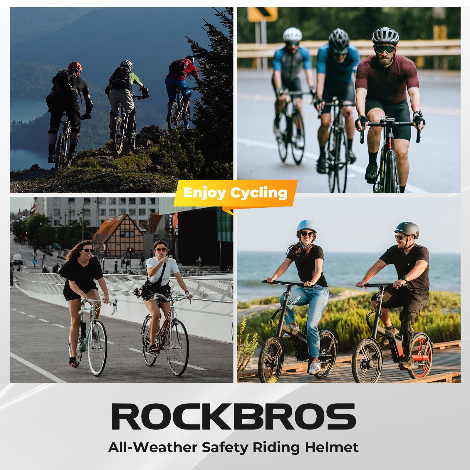 ROCKBROS Bicycle Helmet MTB Road Cycling Rear Light s Integrally-molded EPS+PC Ultralight