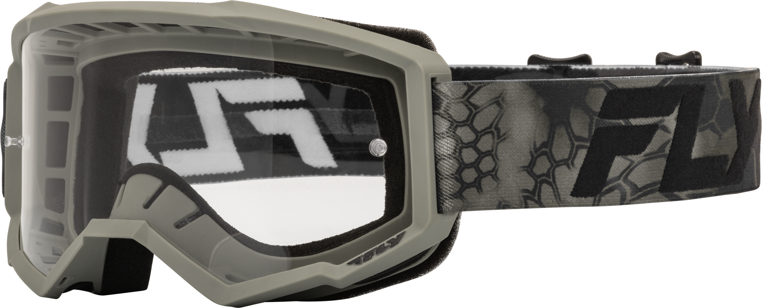 Fly Racing Focus Se Kryptek Goggle Moss Grey/Black W/ Clear Lens 37-51159