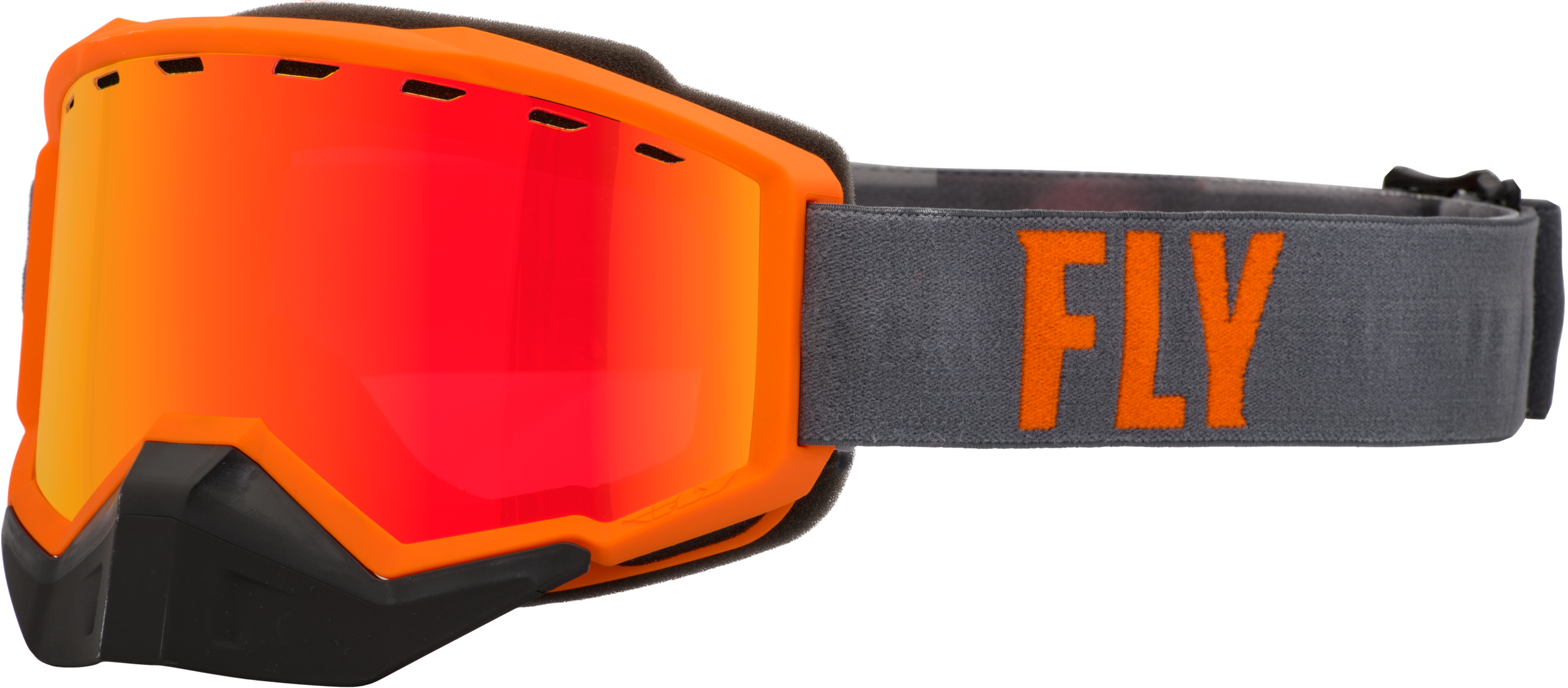 Fly Racing Focus Snow Goggle Grey/Orange W/ Red Mirror/Rose Lens 37-50084