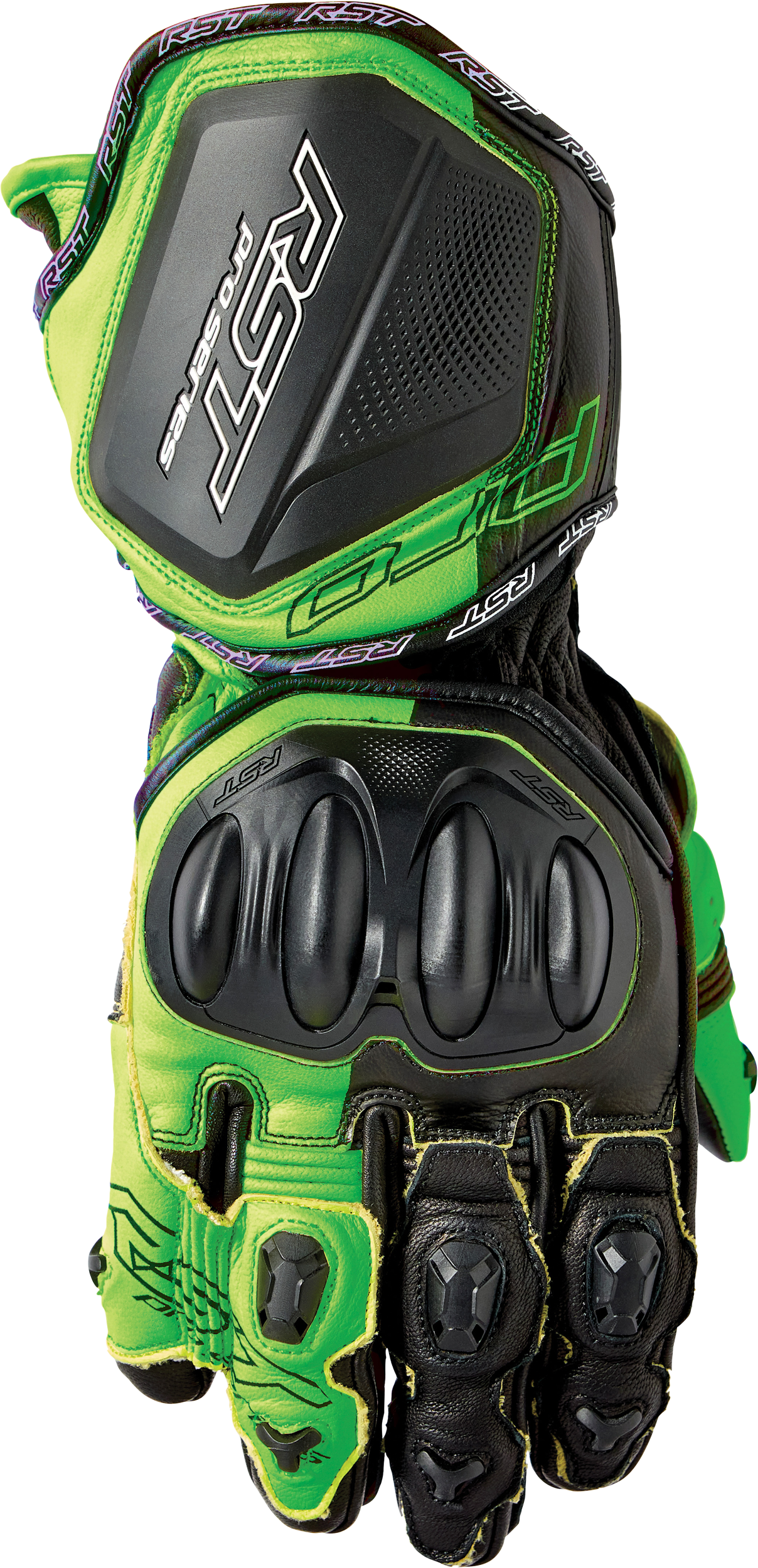 RST Pro Series Gp D3o Gloves Black/Flo Green Leather Md 556-3715209