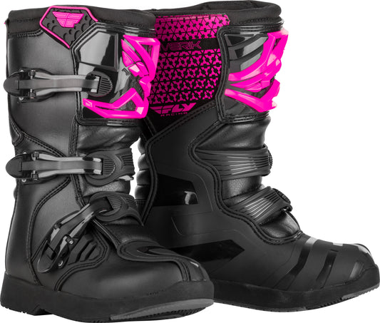 Fly Racing Youth Maverik Boots Pink/Black Sz 03 364-67903