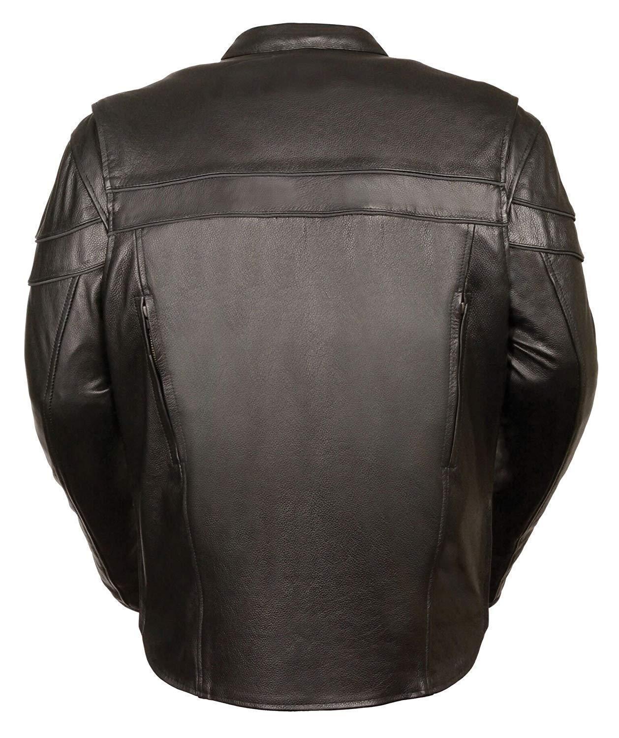 ML1408 Men's Black 'Savage' Sporty Crossover Leather Jacket