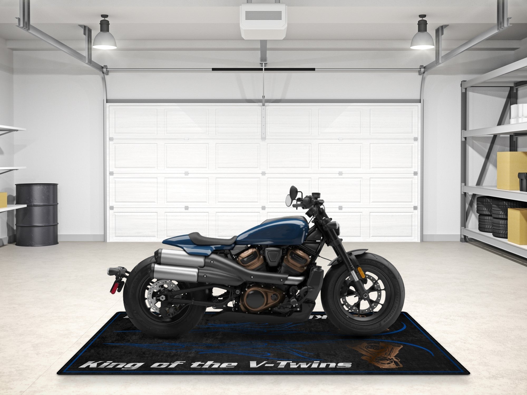 MPM Motorcycle Mat for Cruiser Motorcycle "King of the V-Twins" - MM7302