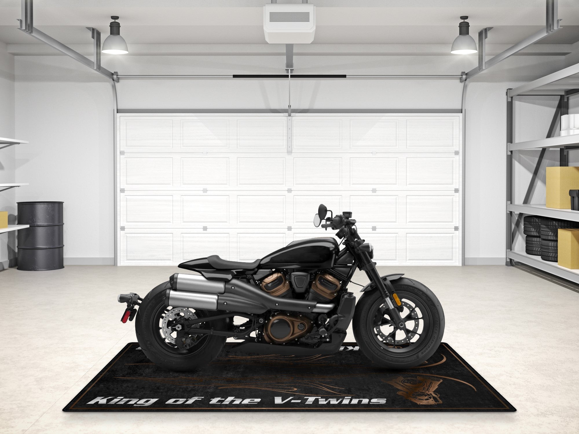 MPM Motorcycle Mat for Cruiser Motorcycle "King of the V-Twins" - MM7302
