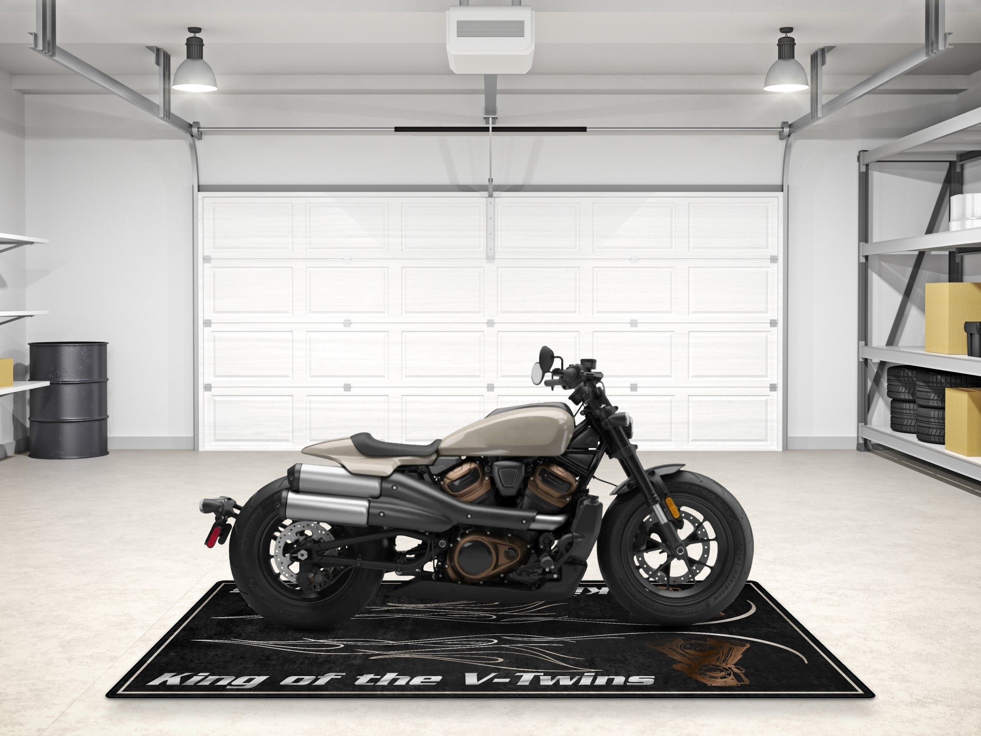 MPM Motorcycle Mat for Cruiser Motorcycle "King of the V-Twins" - MM7302