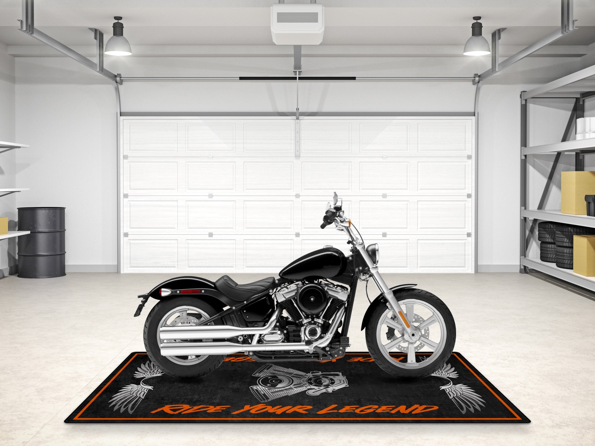 MPM Motorcycle Mat for Cruiser Motorcycle "Ride Your Legend" - MM7303