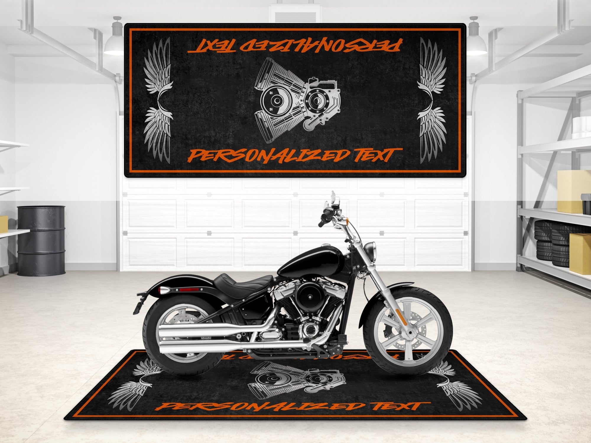MPM Motorcycle Mat for Cruiser Motorcycle "Ride Your Legend" - MM7303