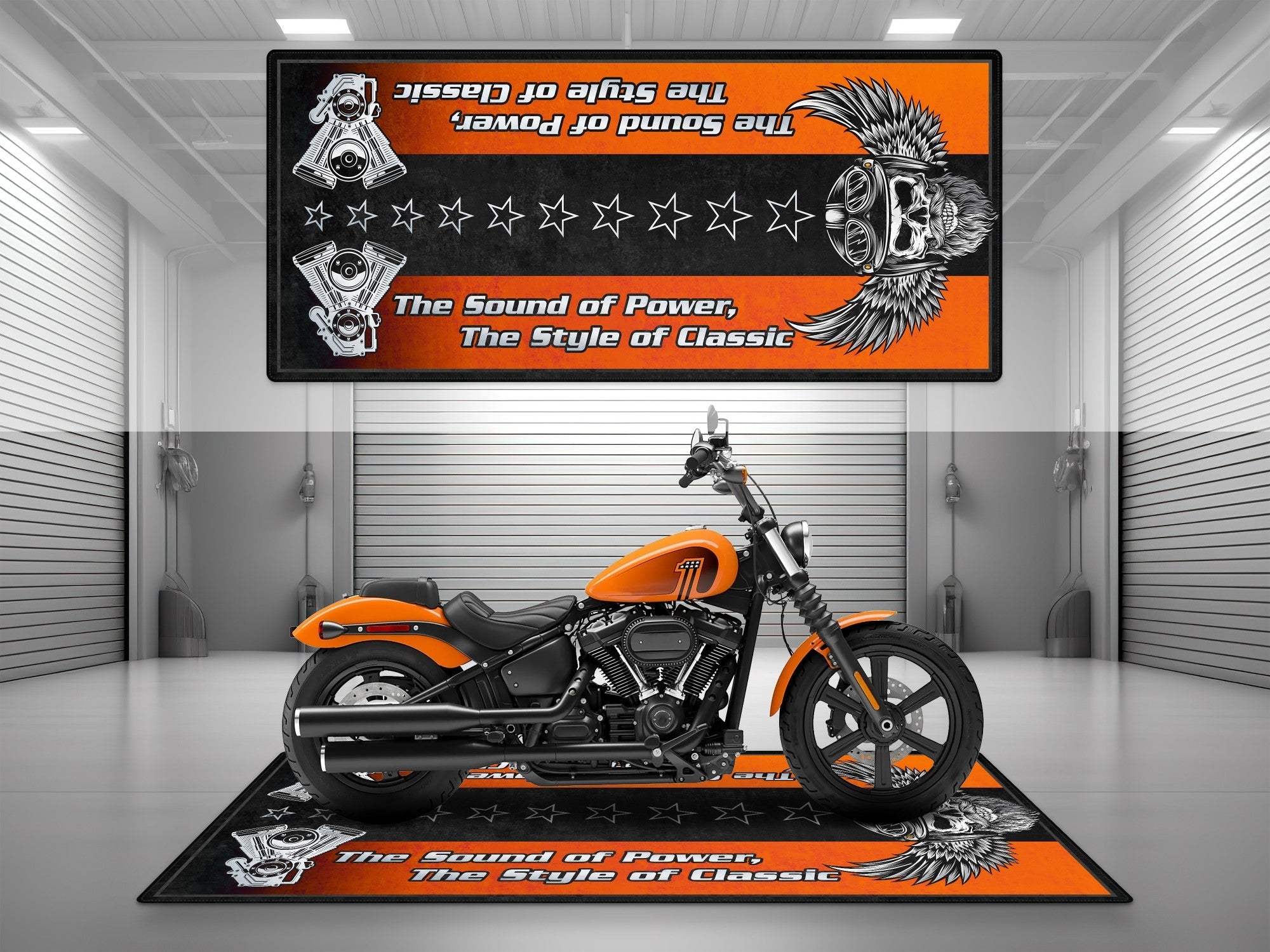 MPM Motorcycle Mat for Cruiser Motorcycle "The Sound of Power" - MM7304
