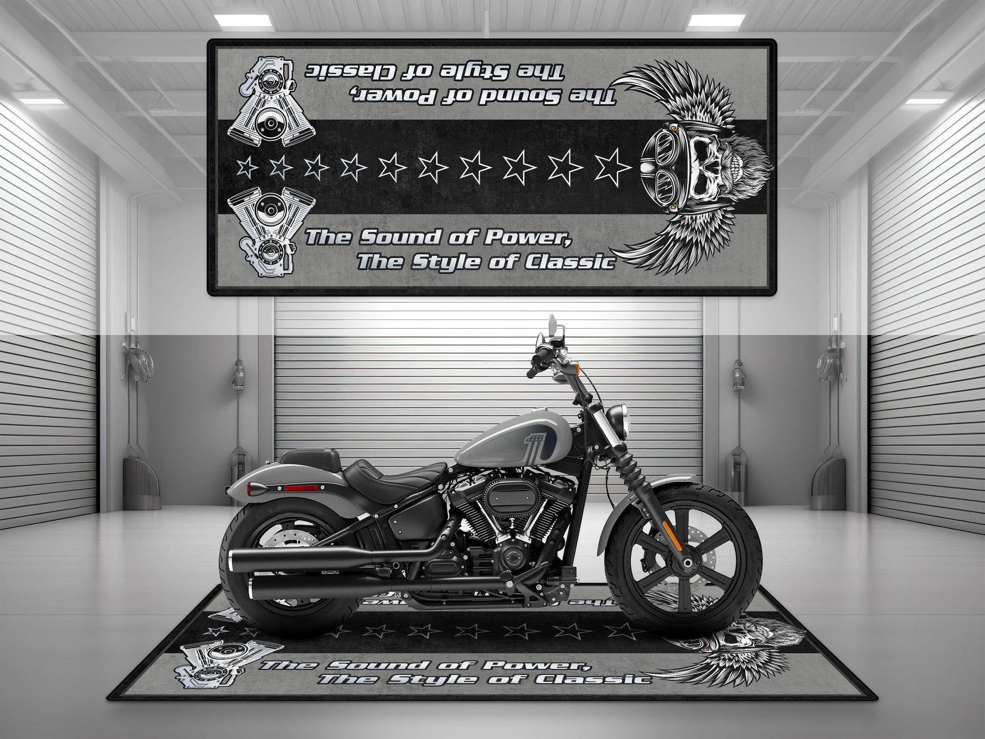 MPM Motorcycle Mat for Cruiser Motorcycle "The Sound of Power" - MM7304