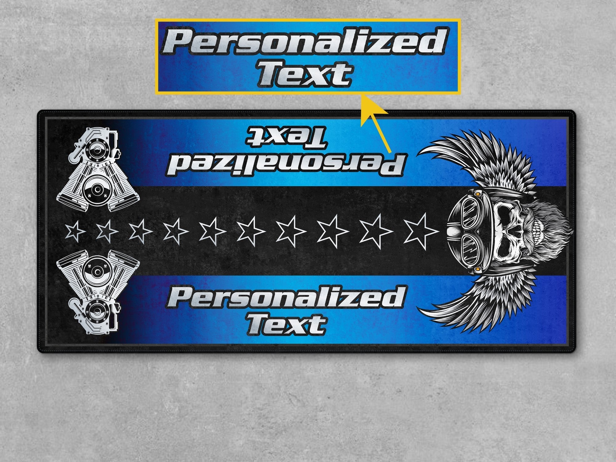 MPM Motorcycle Mat for Cruiser Motorcycle "The Sound of Power" - MM7304