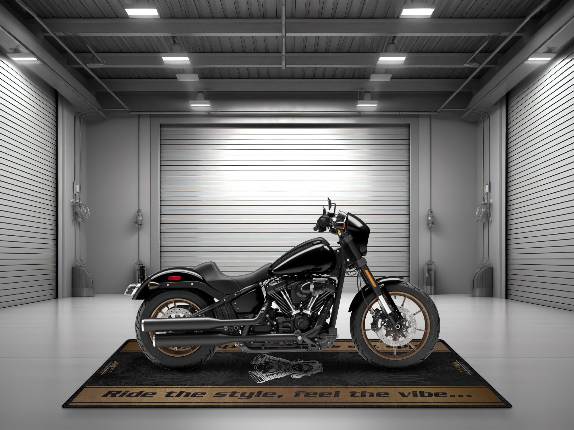 MPM Motorcycle Mat for Cruiser Motorcycle "Ride The Style, Feel The Vibe" - MM7306