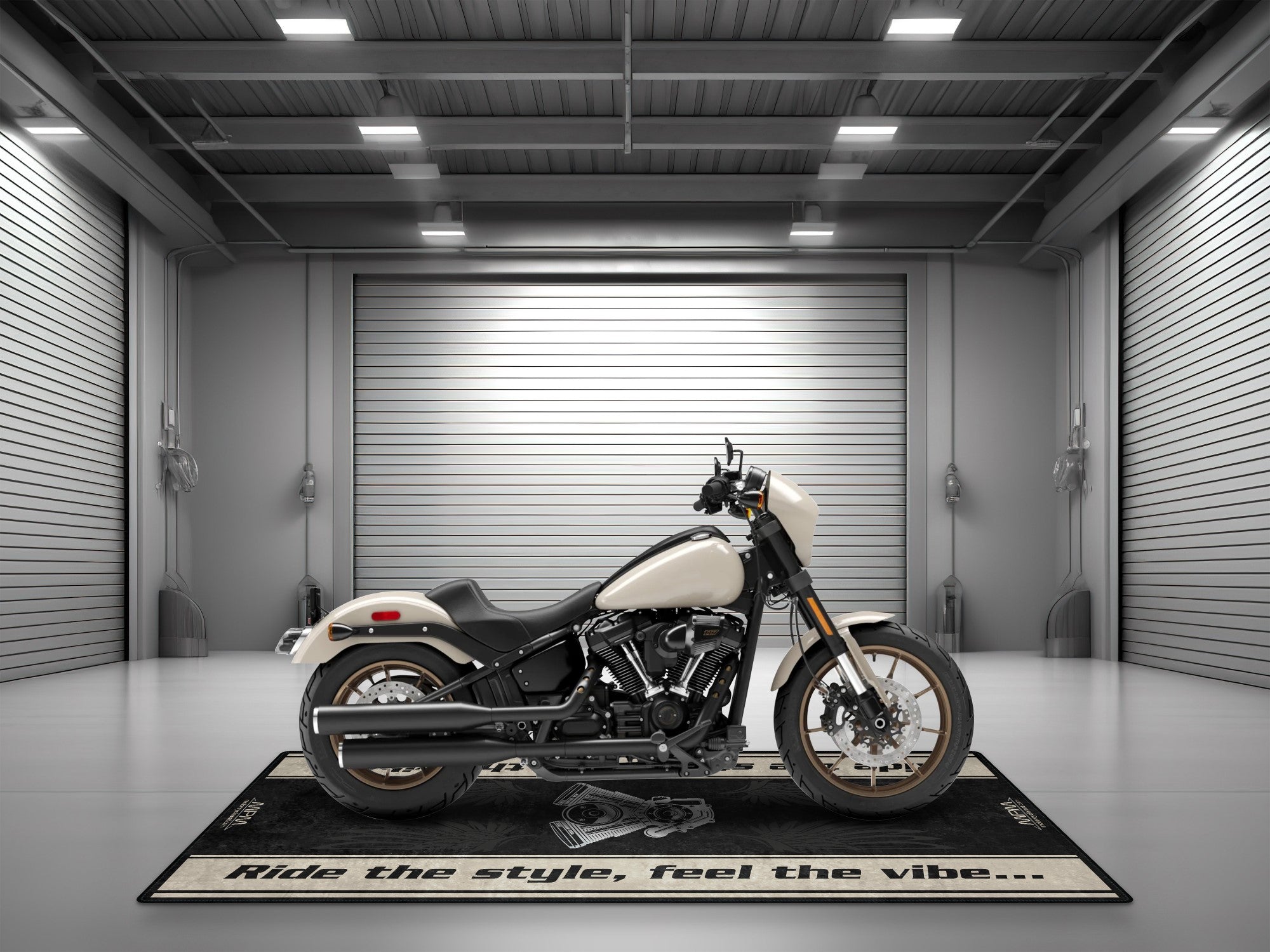 MPM Motorcycle Mat for Cruiser Motorcycle "Ride The Style, Feel The Vibe" - MM7306