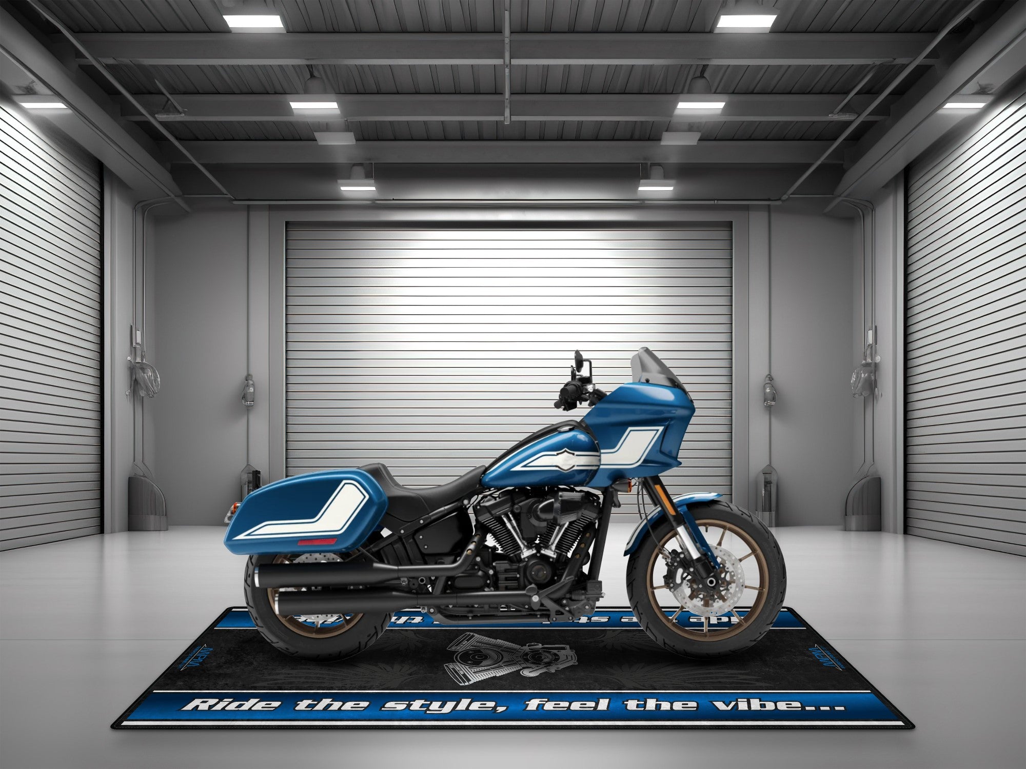 MPM Motorcycle Mat for Cruiser Motorcycle "Ride The Style, Feel The Vibe" - MM7307