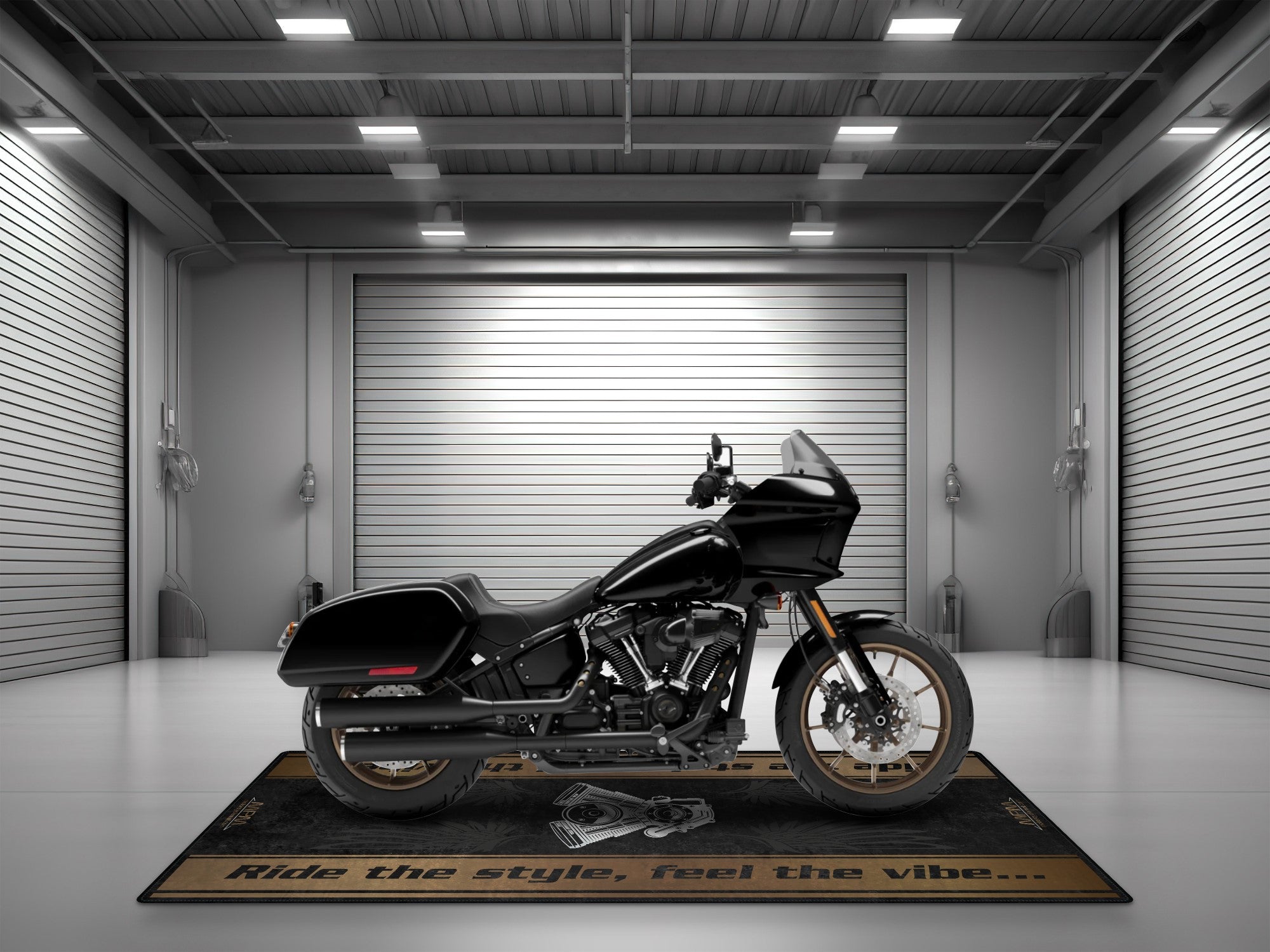 MPM Motorcycle Mat for Cruiser Motorcycle "Ride The Style, Feel The Vibe" - MM7307