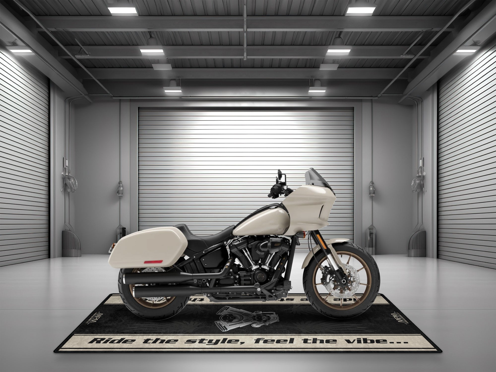 MPM Motorcycle Mat for Cruiser Motorcycle "Ride The Style, Feel The Vibe" - MM7307