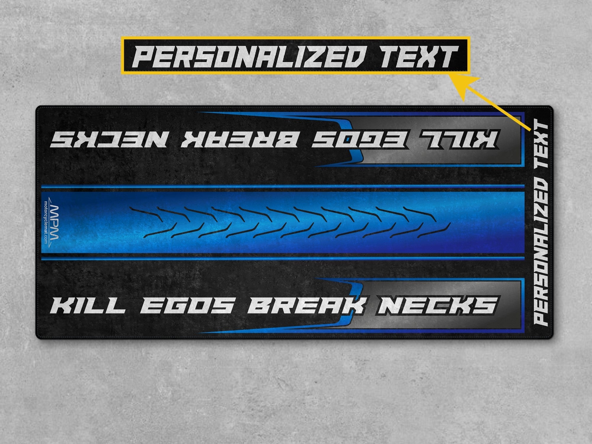 MPM Motorcycle Mat for Cruiser Motorcycle "Kill Egos Break Necks" - MM7309