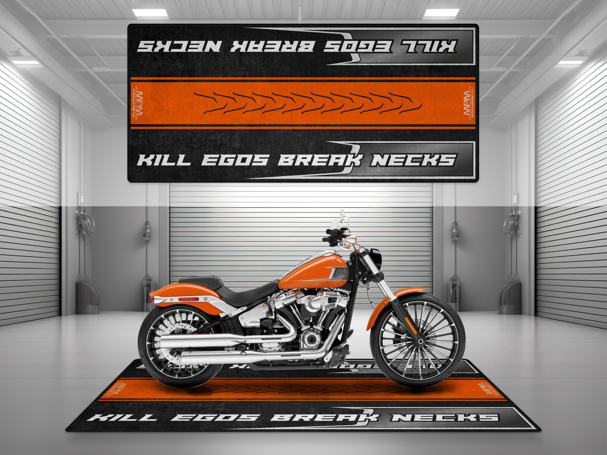 MPM Motorcycle Mat for Cruiser Motorcycle "Kill Egos Break Necks" - MM7309