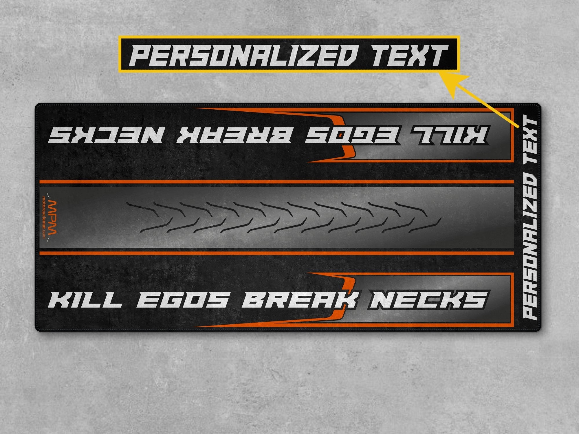 MPM Motorcycle Mat for Cruiser Motorcycle "Kill Egos Break Necks" - MM7309