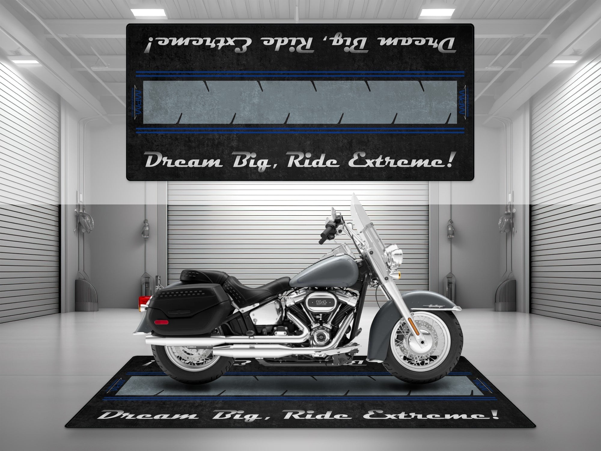 MPM Motorcycle Mat for Cruiser Motorcycle "Dream Big, Ride Extreme" - MM7310