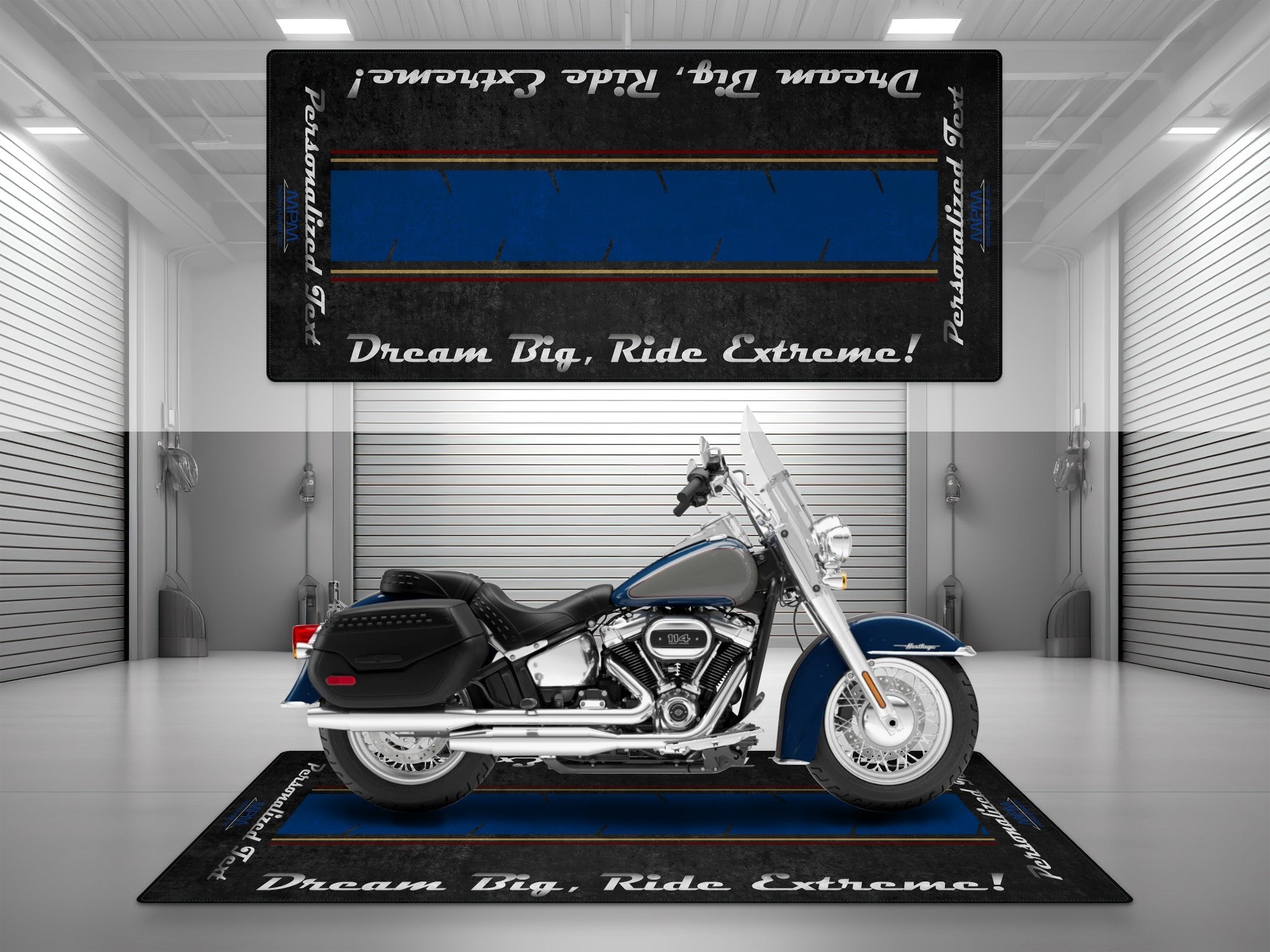 MPM Motorcycle Mat for Cruiser Motorcycle "Dream Big, Ride Extreme" - MM7310