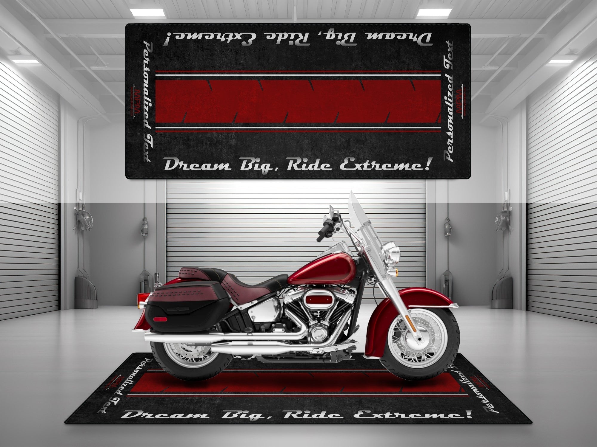 MPM Motorcycle Mat for Cruiser Motorcycle "Dream Big, Ride Extreme" - MM7310