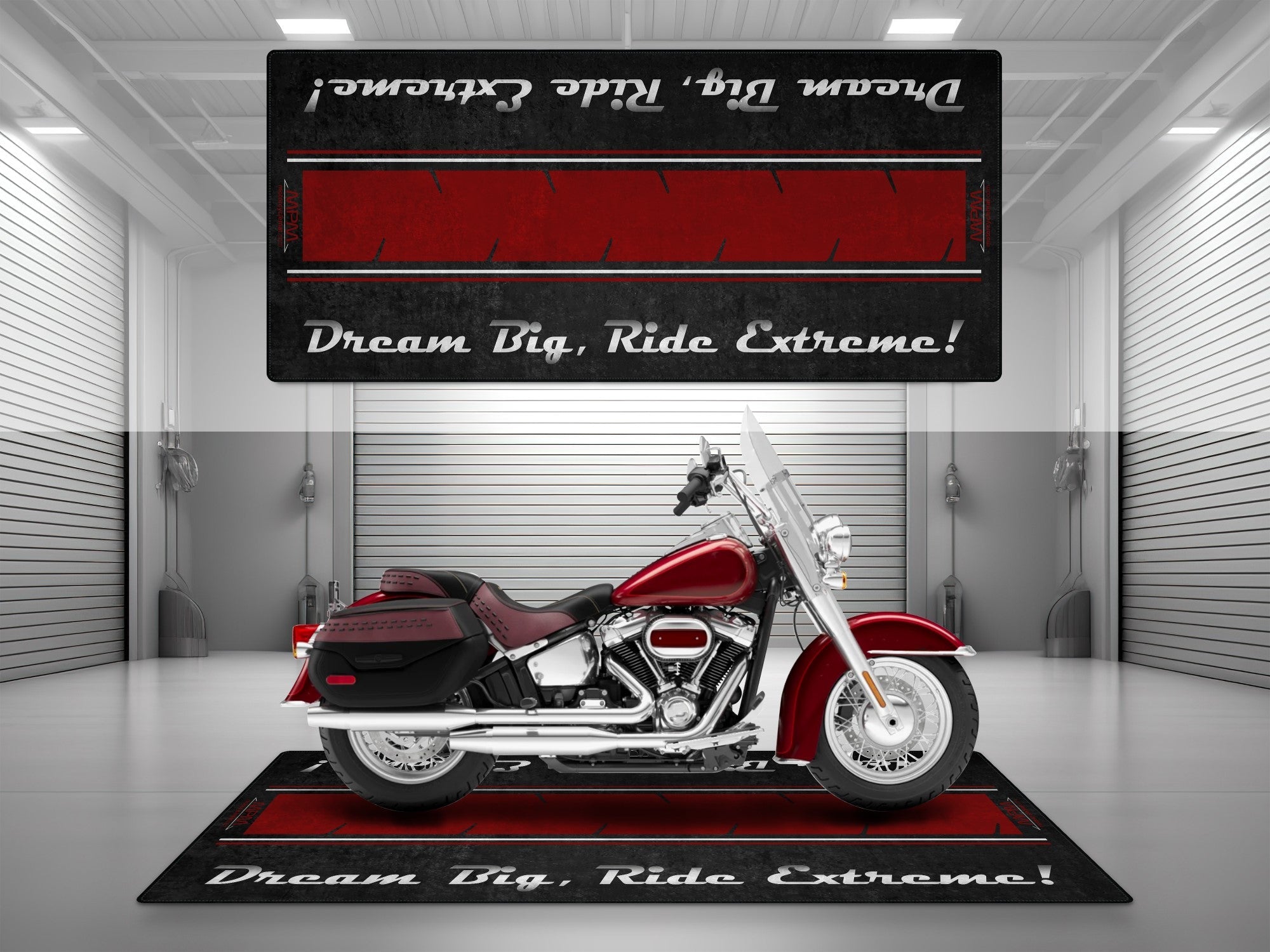MPM Motorcycle Mat for Cruiser Motorcycle "Dream Big, Ride Extreme" - MM7310