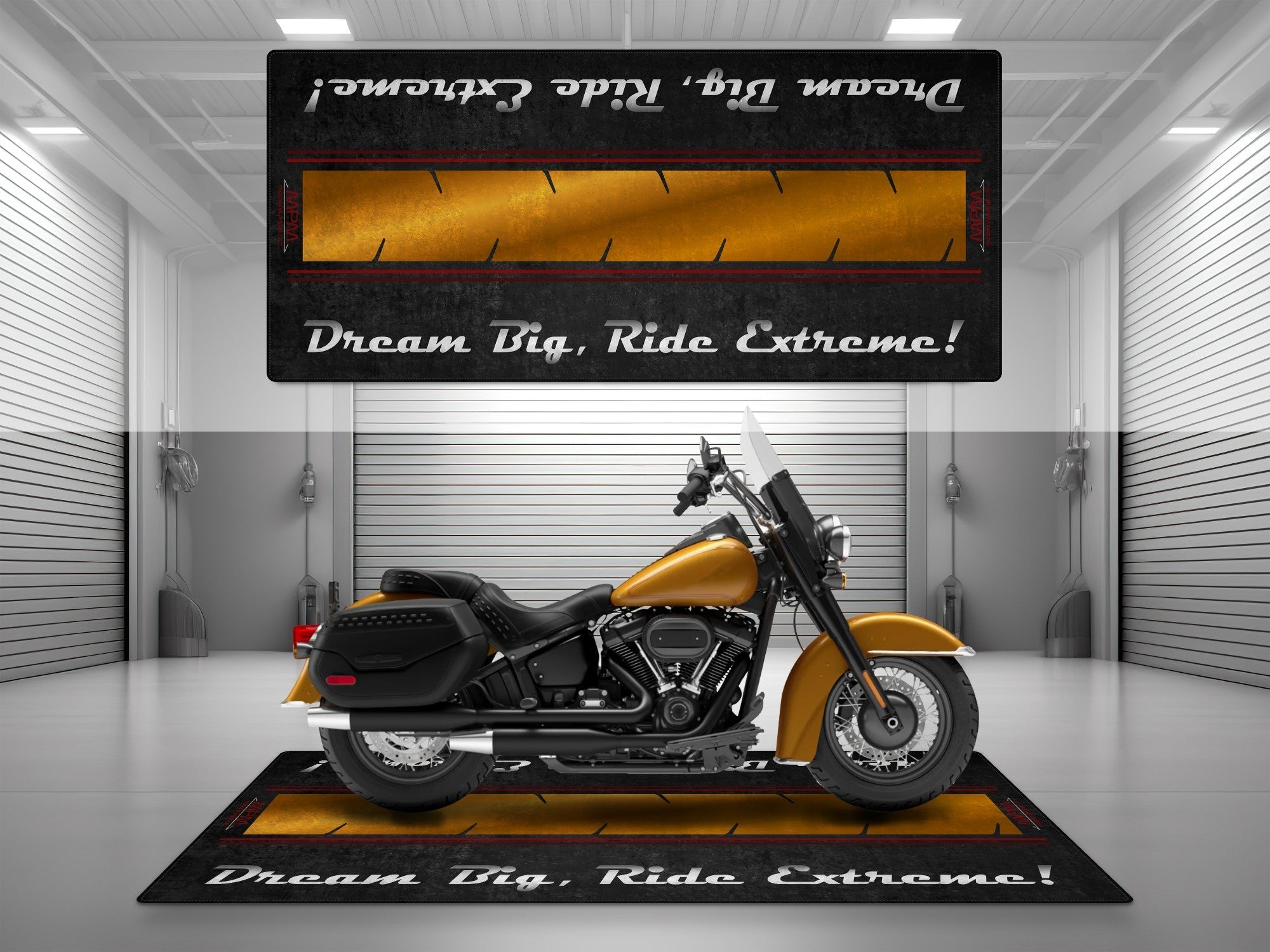 MPM Motorcycle Mat for Cruiser Motorcycle "Dream Big, Ride Extreme" - MM7310