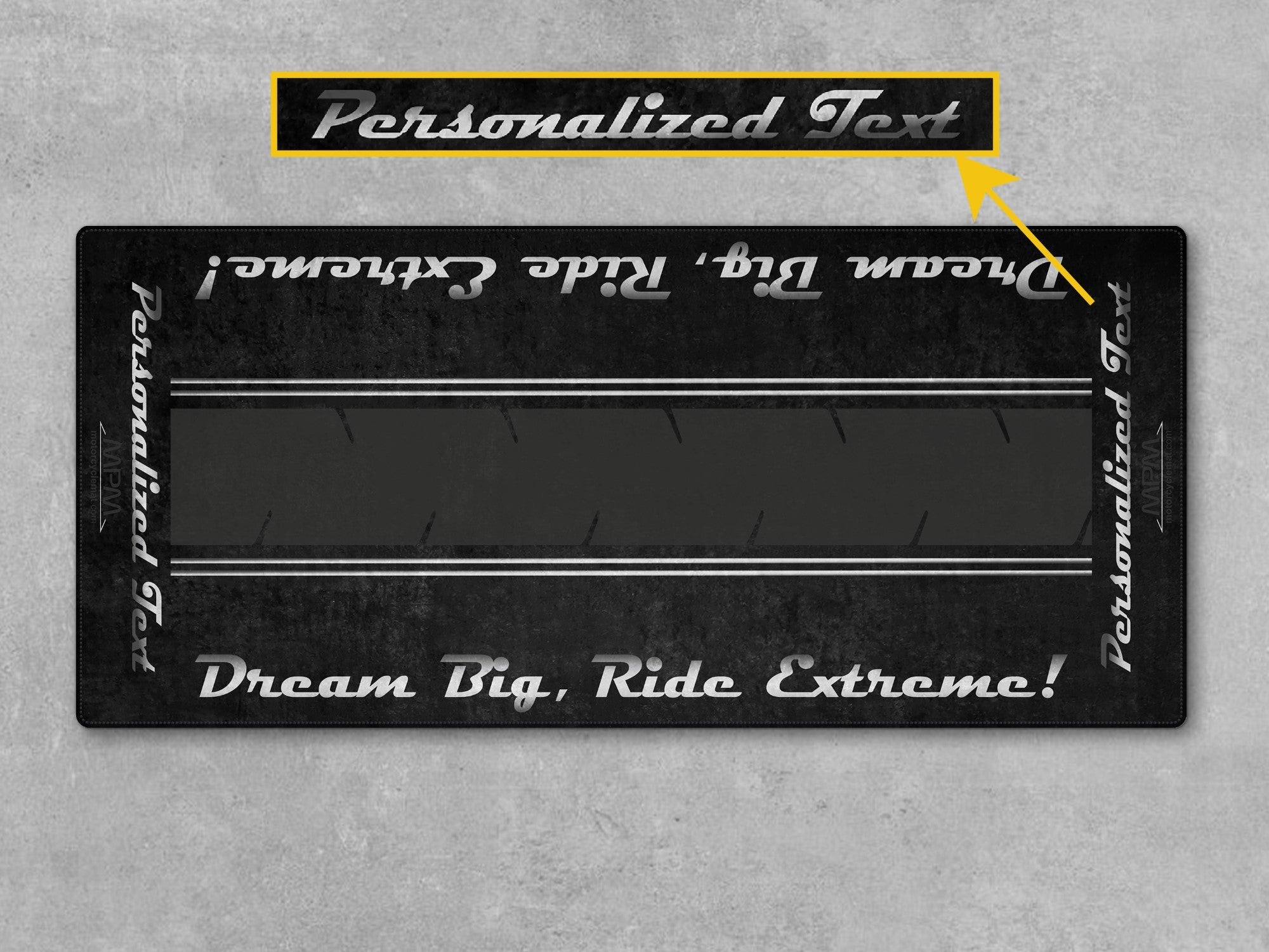 MPM Motorcycle Mat for Cruiser Motorcycle "Dream Big, Ride Extreme" - MM7310