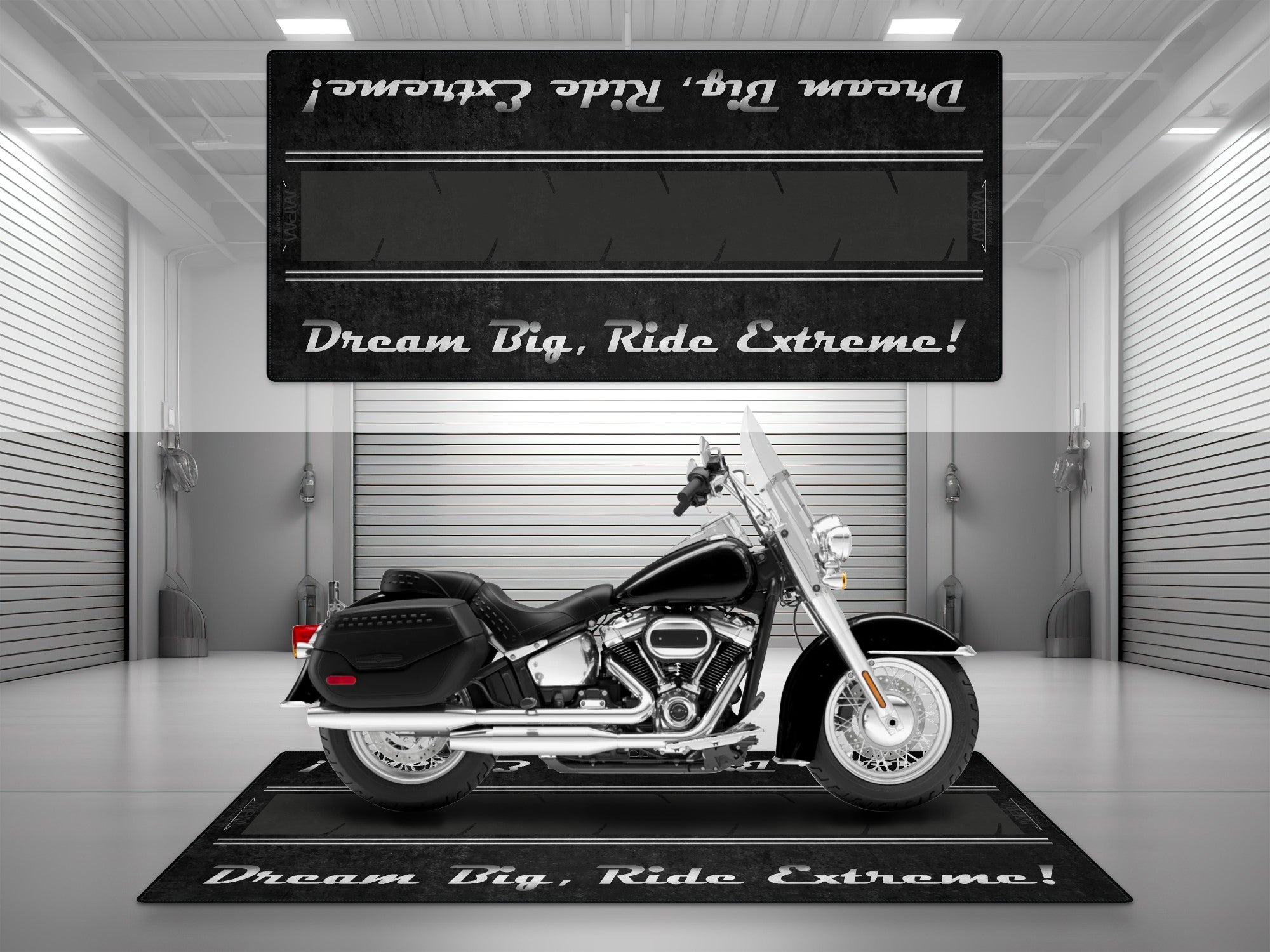 MPM Motorcycle Mat for Cruiser Motorcycle "Dream Big, Ride Extreme" - MM7310