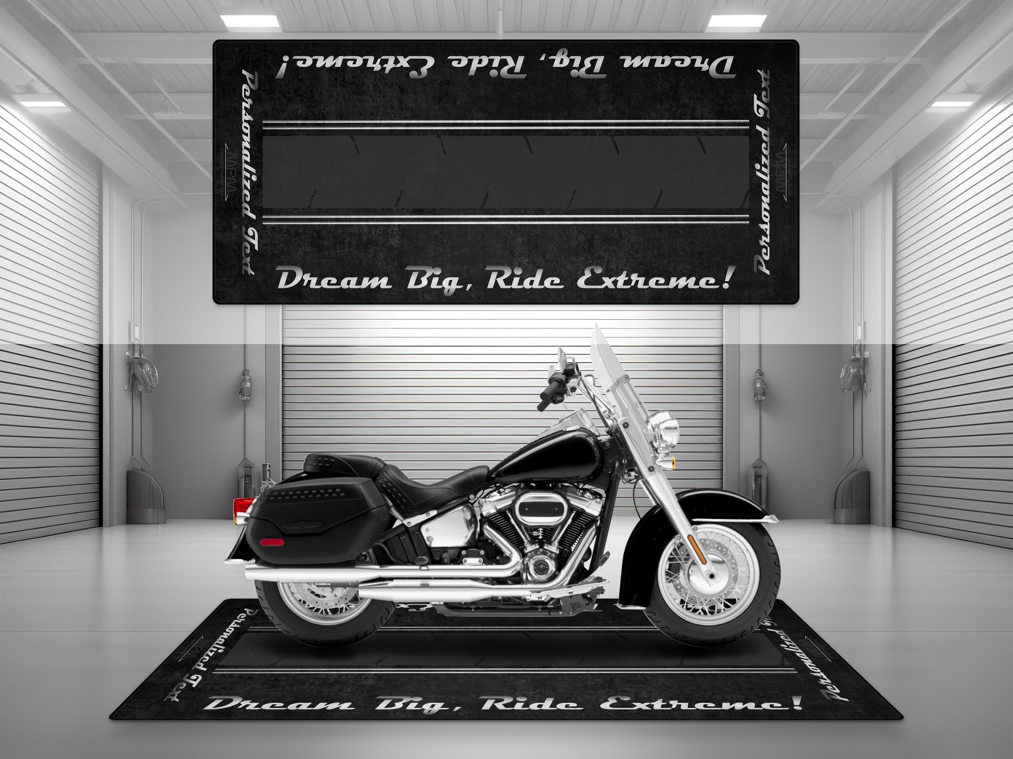 MPM Motorcycle Mat for Cruiser Motorcycle "Dream Big, Ride Extreme" - MM7310