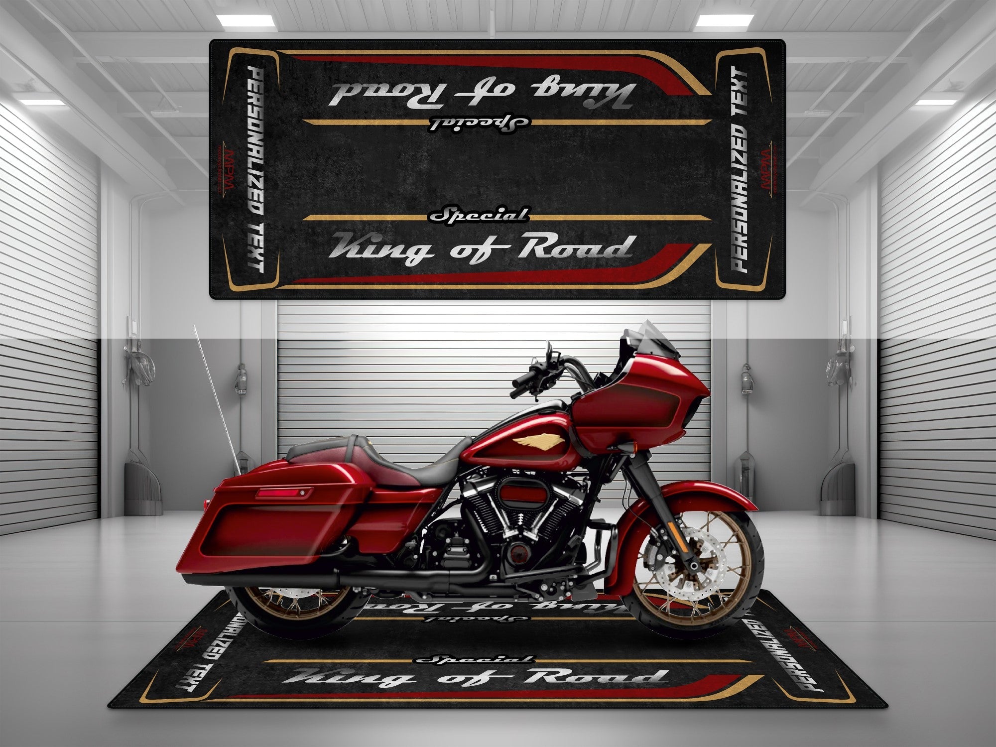 MPM Motorcycle Mat for Cruiser Motorcycle "Special King of Road" - MM7346