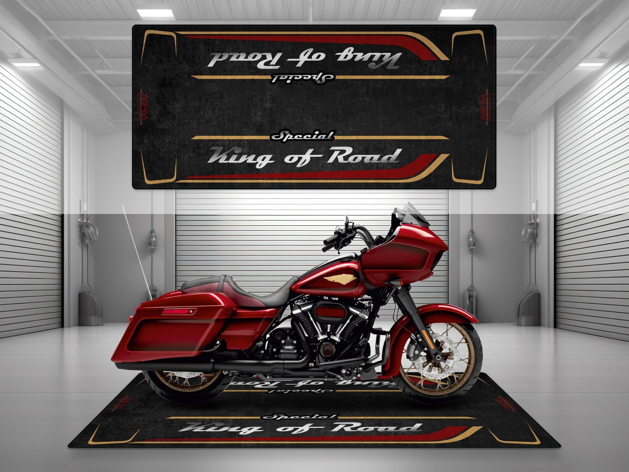 MPM Motorcycle Mat for Cruiser Motorcycle "Special King of Road" - MM7346
