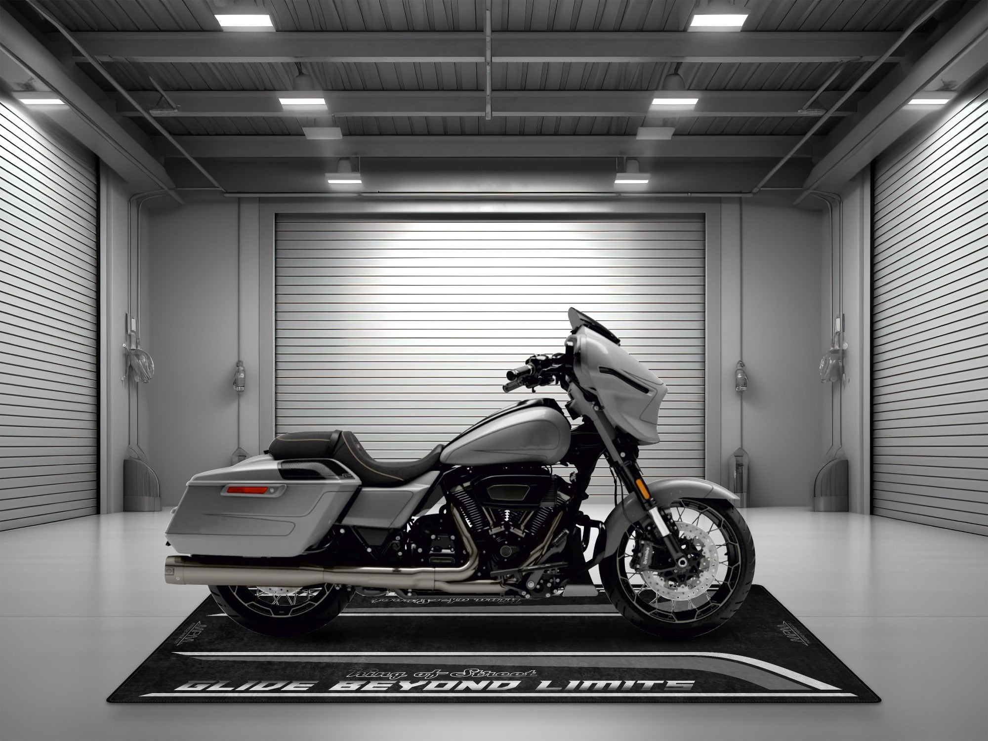 MPM Motorcycle Mat for Cruiser Motorcycle "Glide Beyond Limits - King of Street" - MM7349