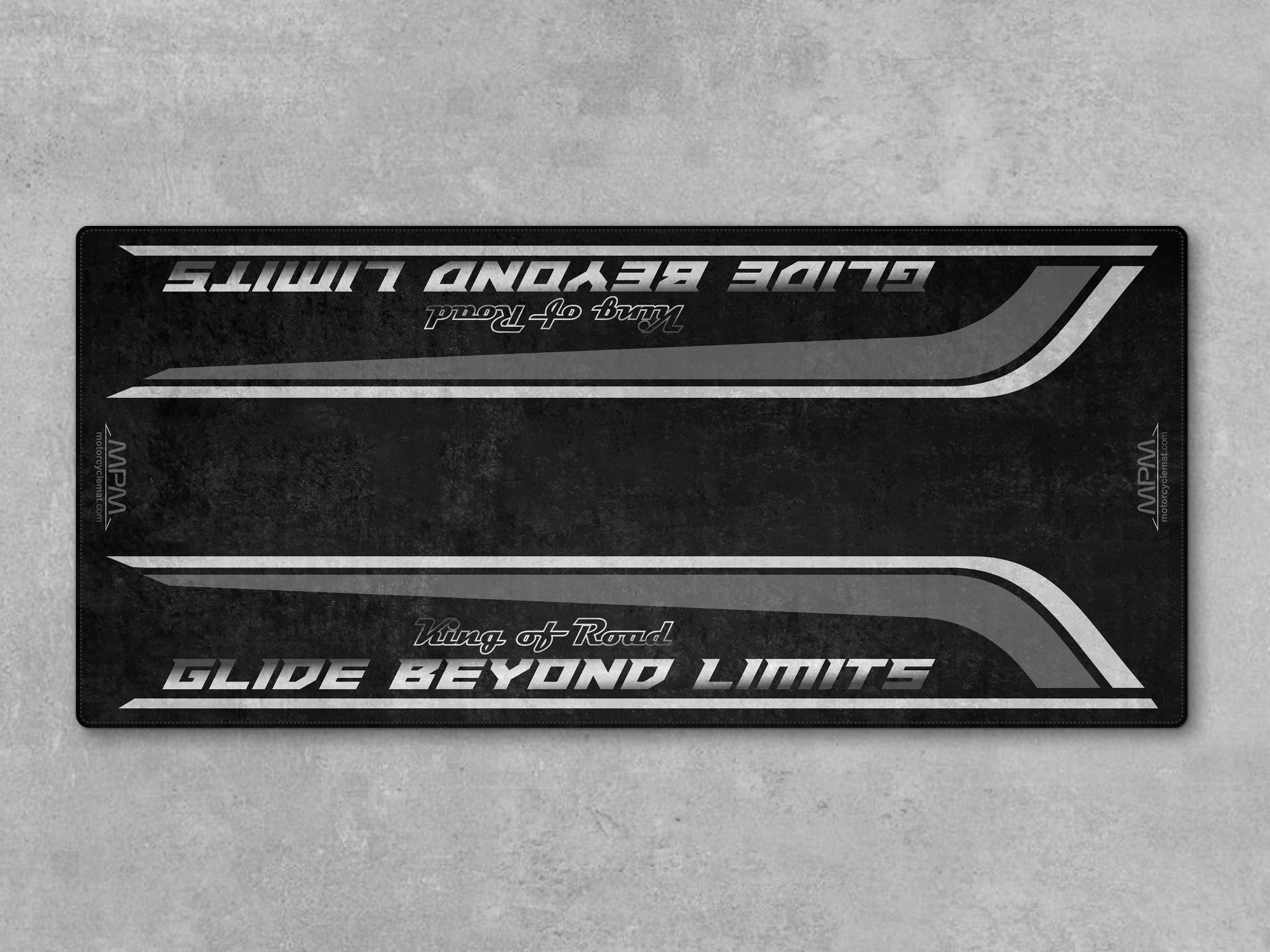 MPM Motorcycle Mat for Cruiser Motorcycle "Glide Beyond Limits - King of Road " - MM7350