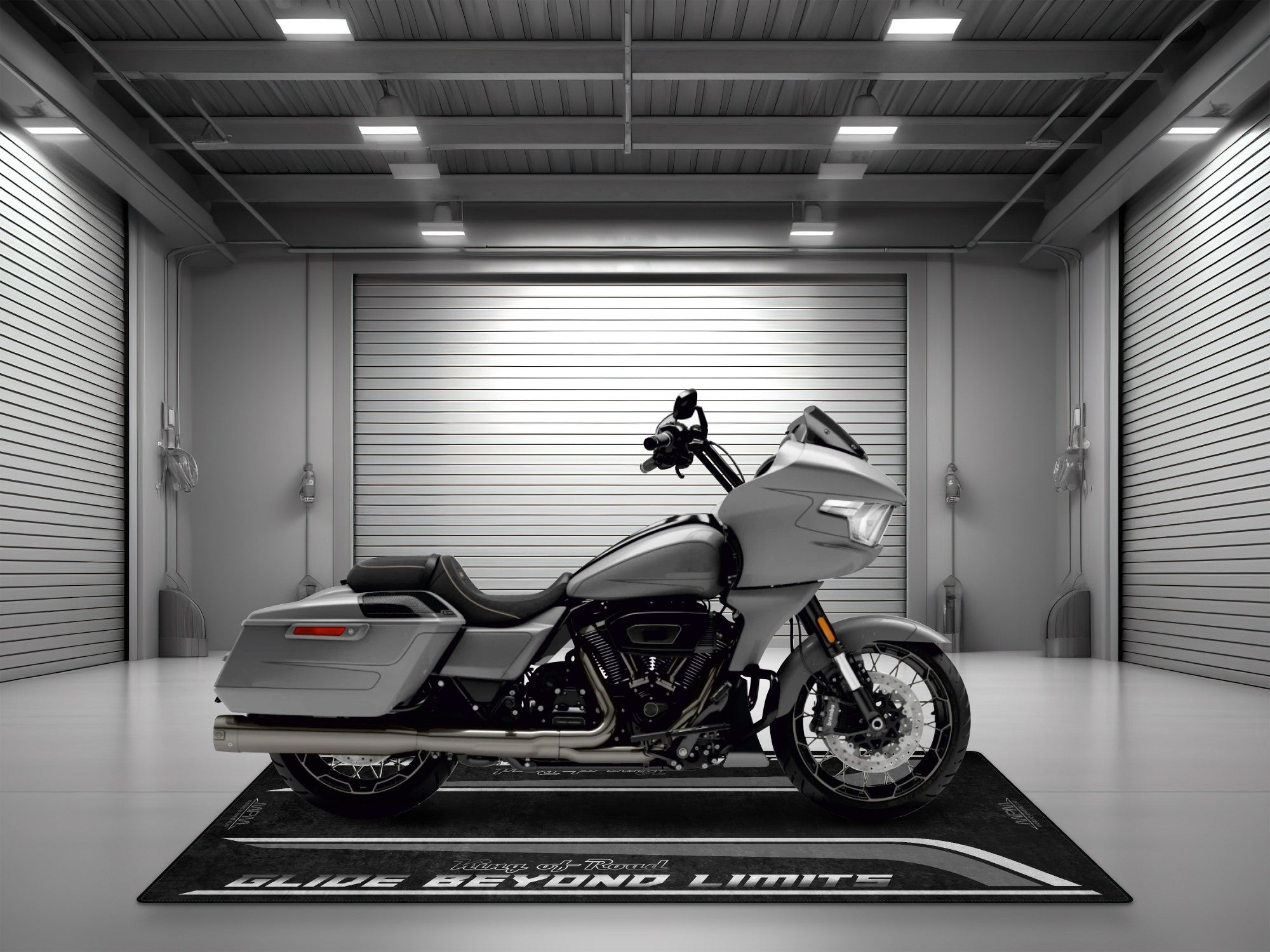 MPM Motorcycle Mat for Cruiser Motorcycle "Glide Beyond Limits - King of Road " - MM7350