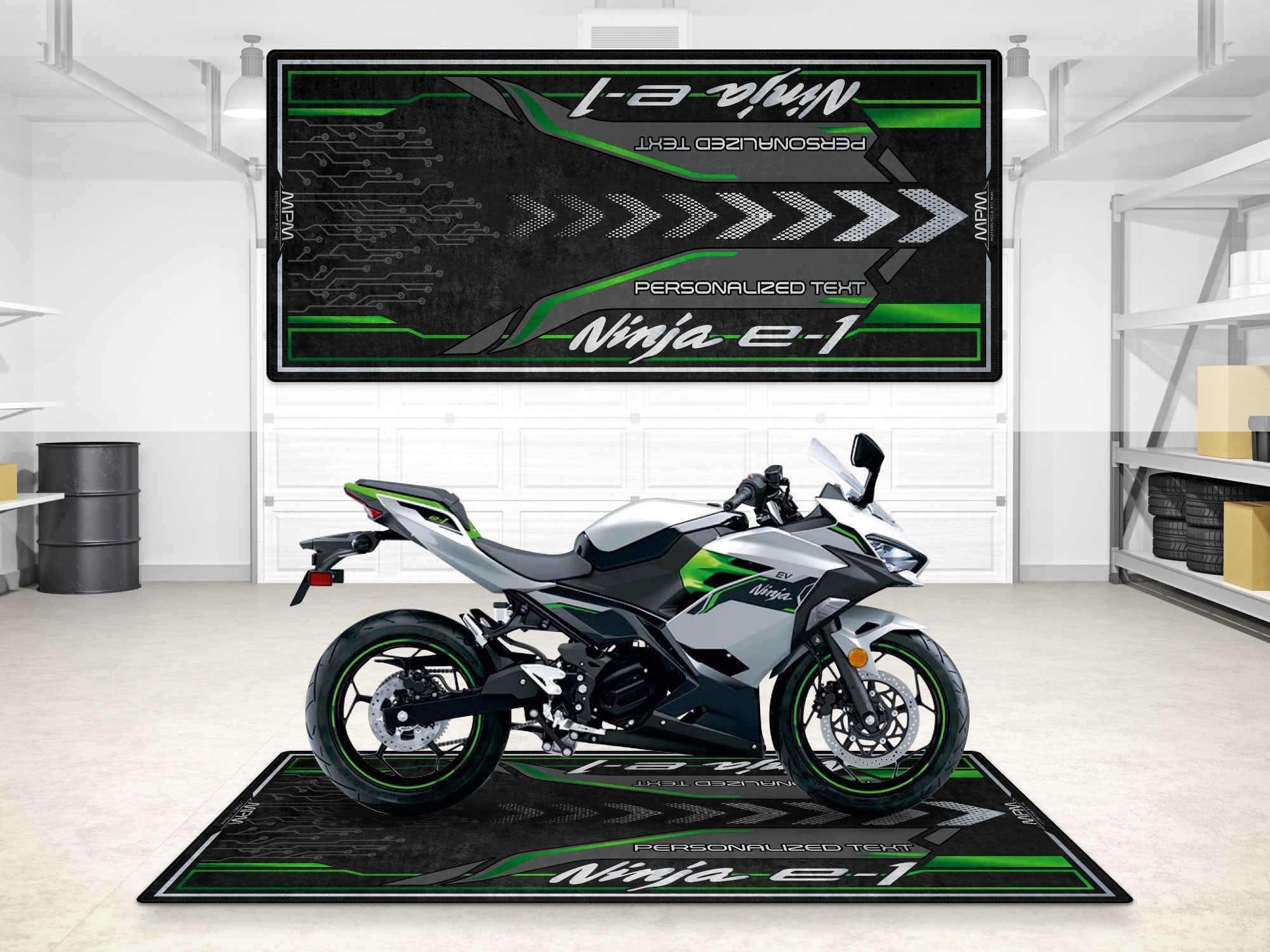 MPM Motorcycle Mat for Kawasaki Ninja e-1 - MM7385