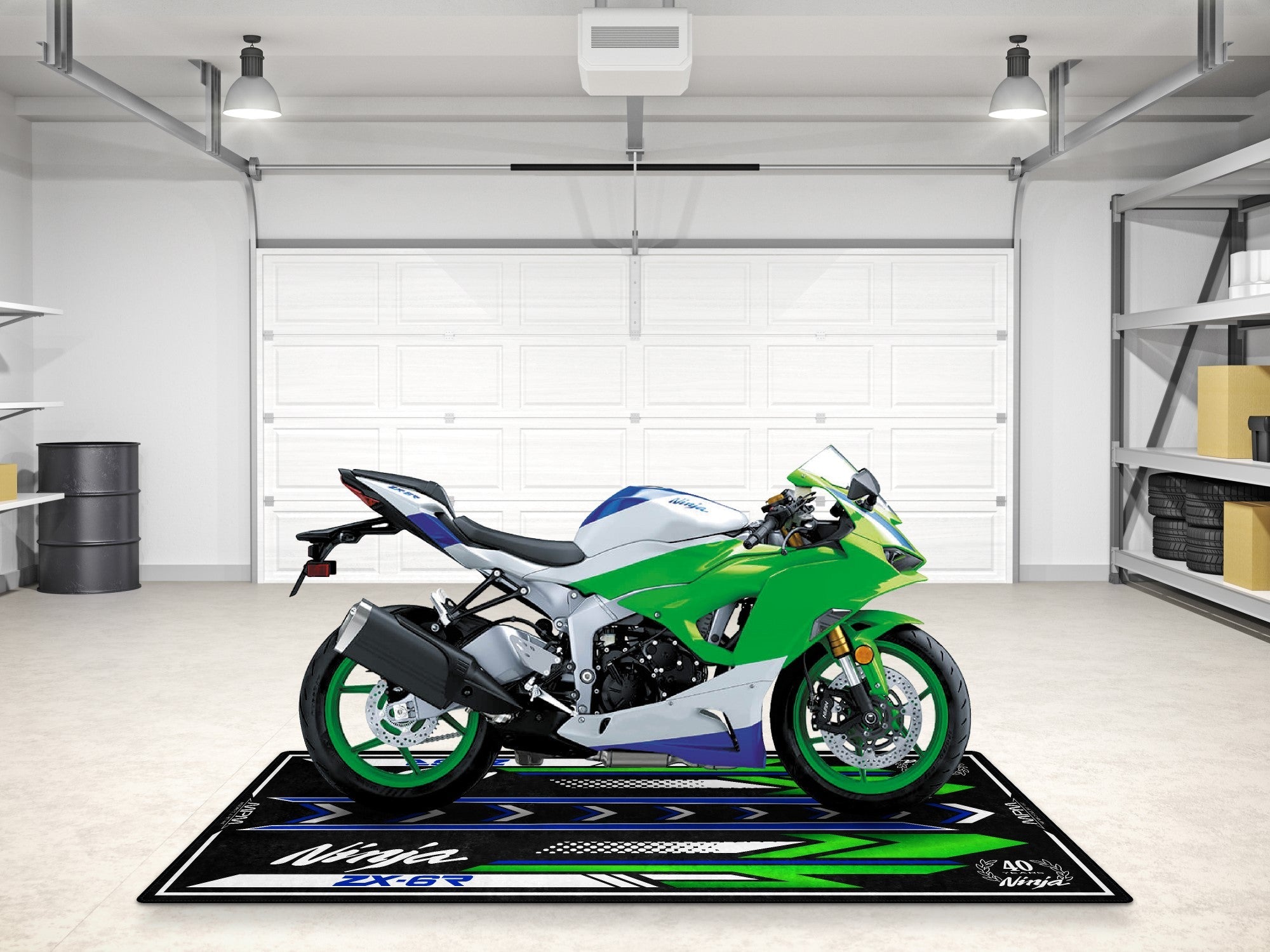 MPM Motorcycle Mat for Kawasaki Ninja ZX-6R 40th Anniversary - MM7397