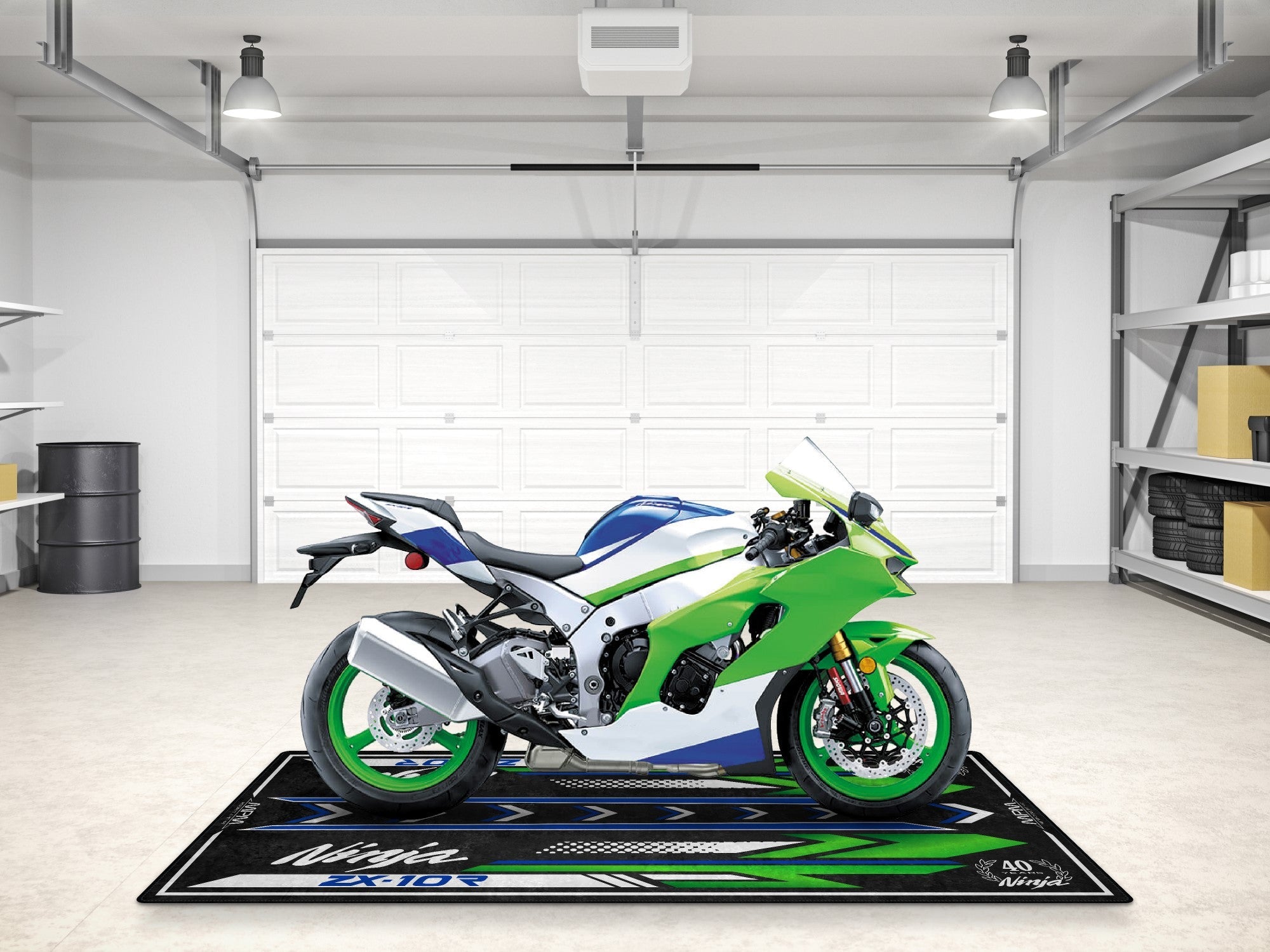 MPM Motorcycle Mat for Kawasaki Ninja ZX-10R 40th Anniversary - MM7400