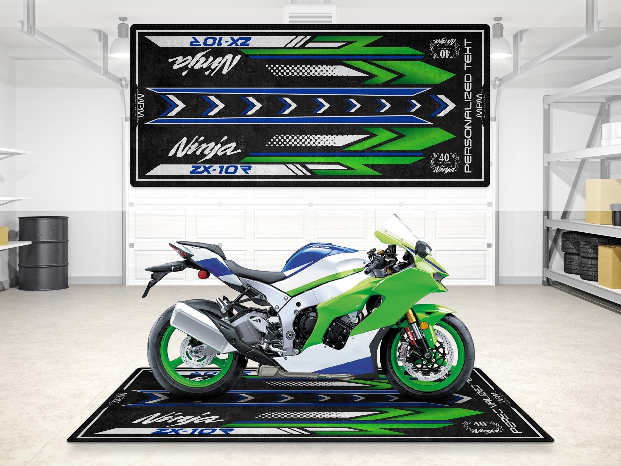 MPM Motorcycle Mat for Kawasaki Ninja ZX-10R 40th Anniversary - MM7400