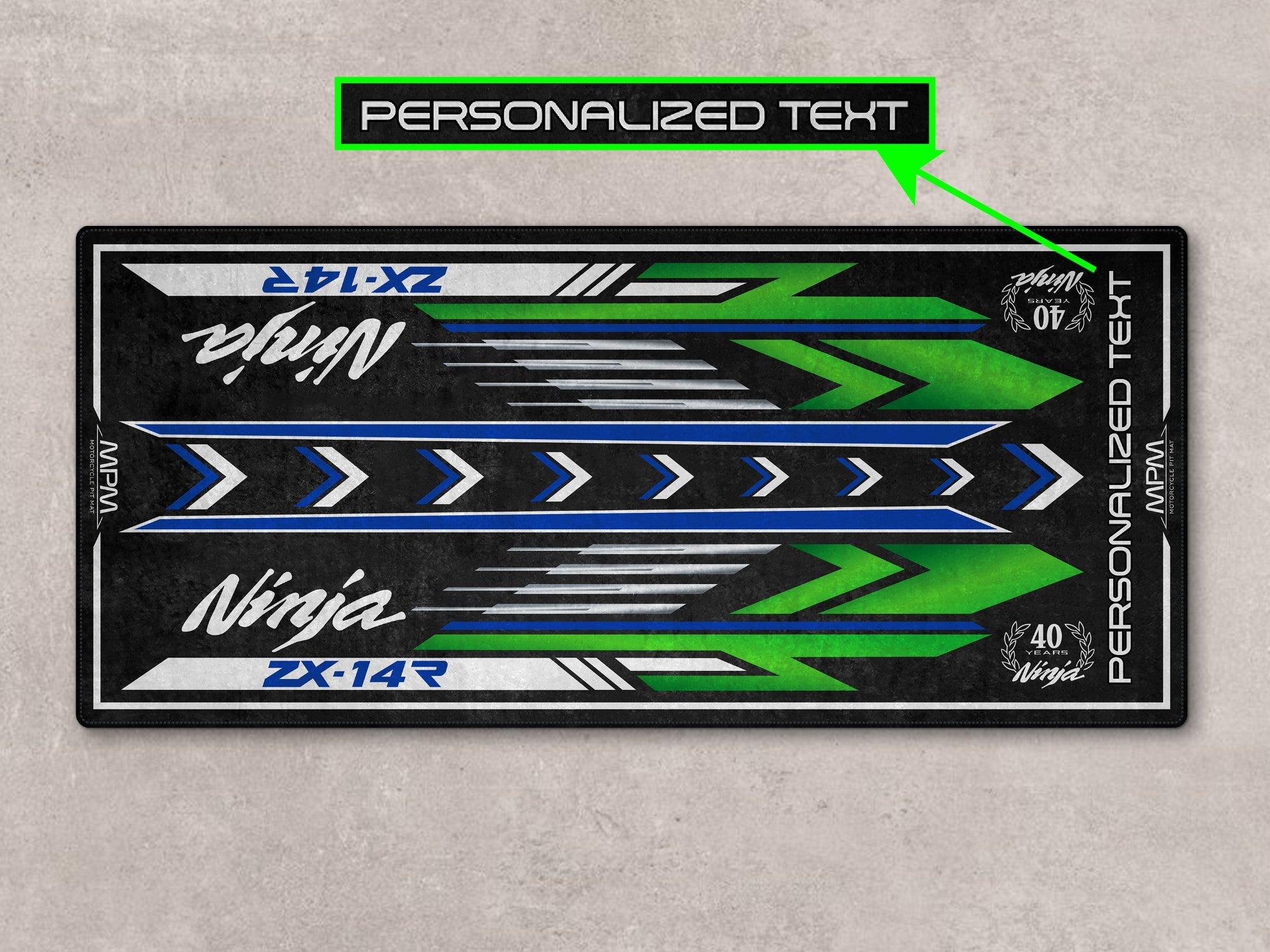 MPM Motorcycle Mat for Kawasaki Ninja ZX-14R 40th Anniversary - MM7402