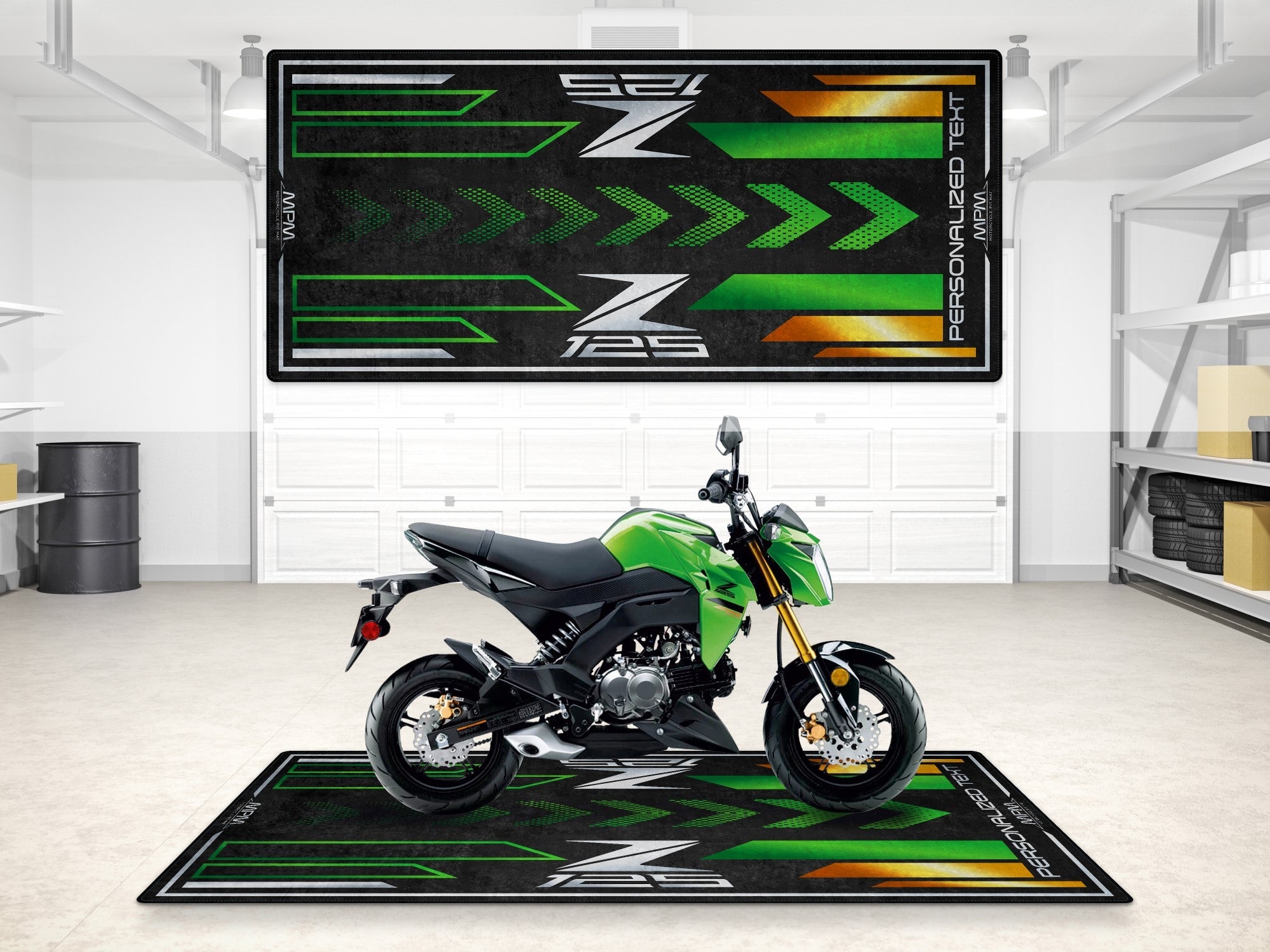 MPM Motorcycle Mat for Kawasaki Z125 - MM7408