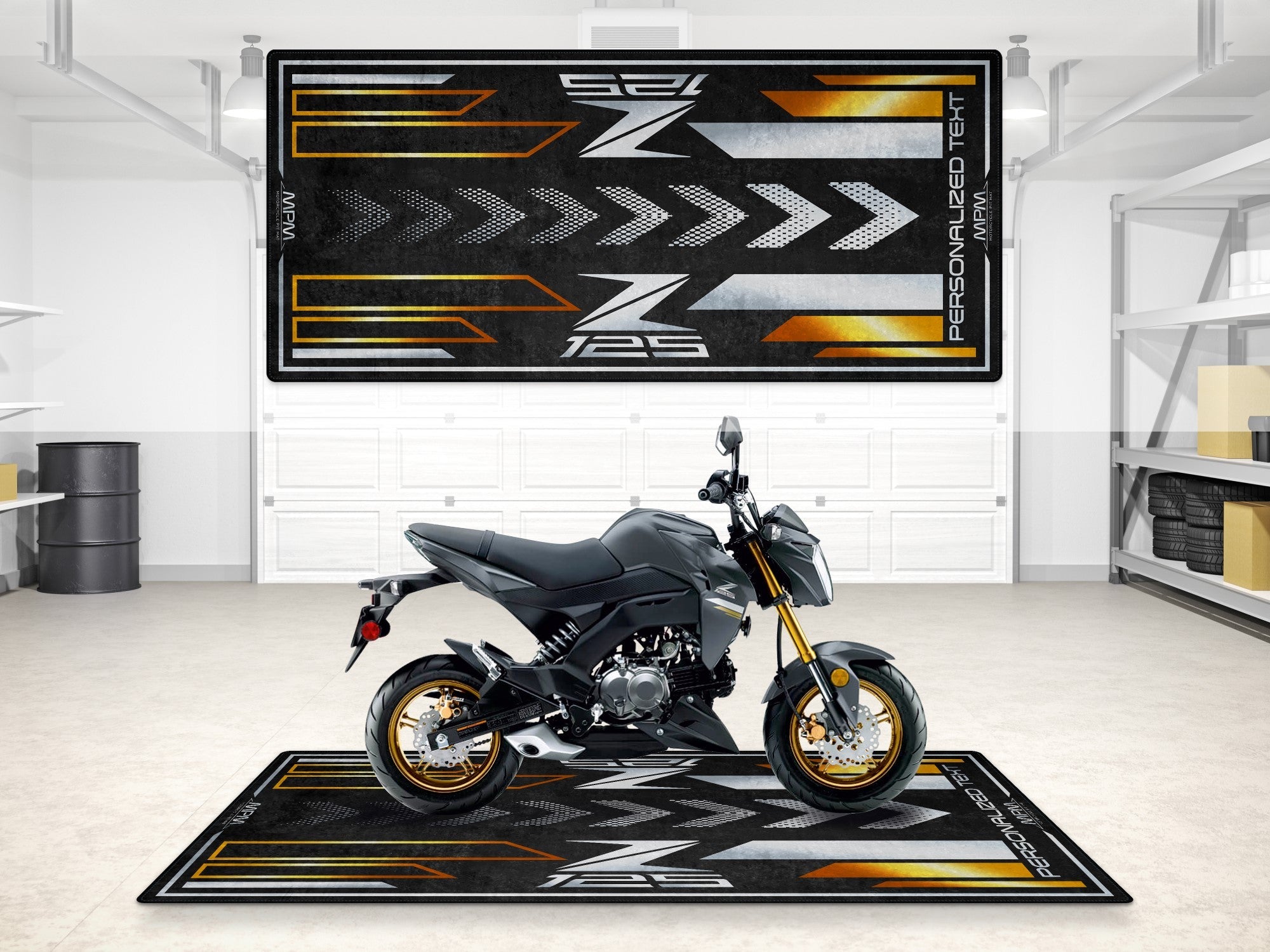 MPM Motorcycle Mat for Kawasaki Z125 - MM7408