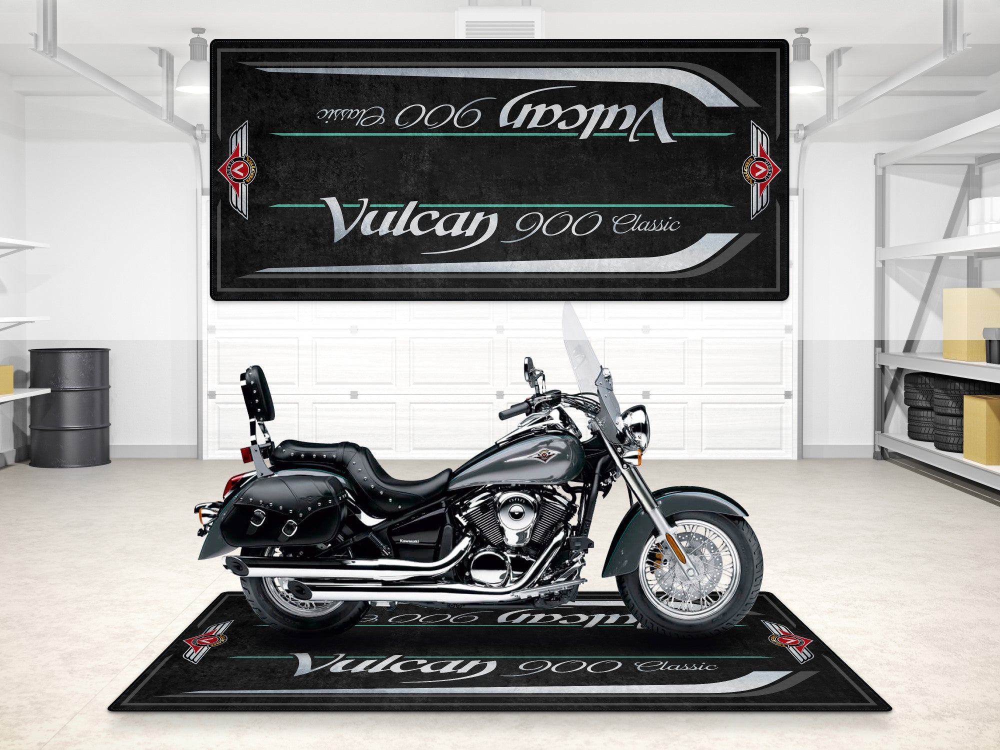MPM Motorcycle Mat for Kawasaki Vulcan 900 Classic LT - MM7428