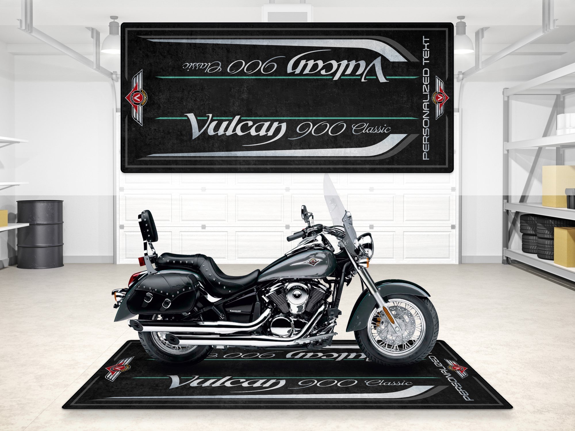 MPM Motorcycle Mat for Kawasaki Vulcan 900 Classic LT - MM7428