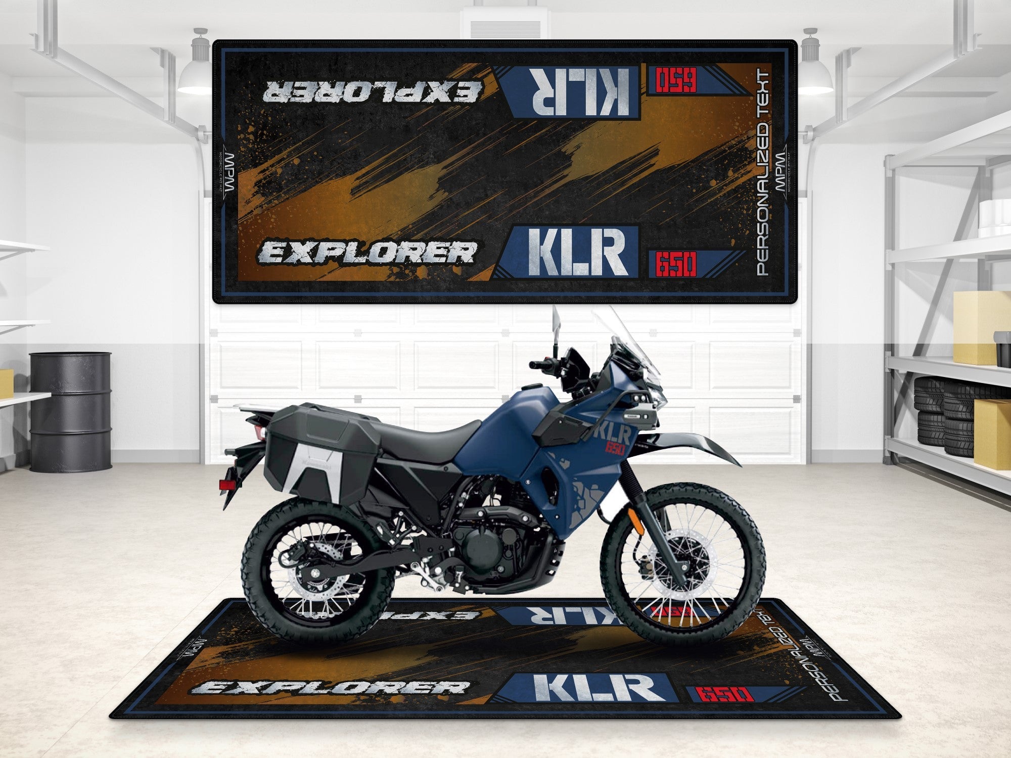 MPM Motorcycle Mat for Kawasaki KLR 650 - MM7431