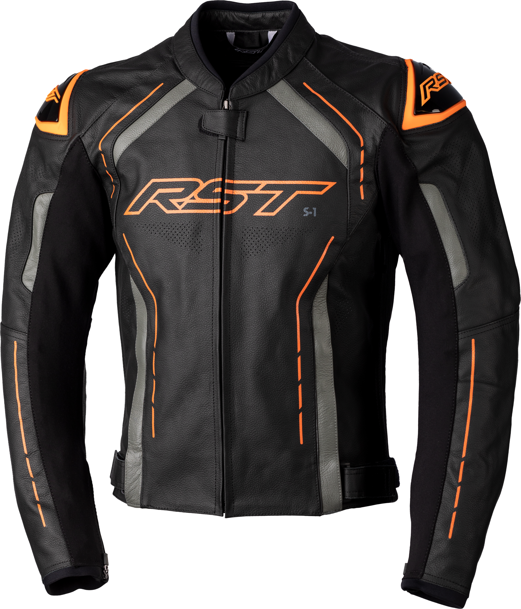 RST S1 Ce Jacket Blk/Gry/Neon Org Leather 2xl 556-2977148