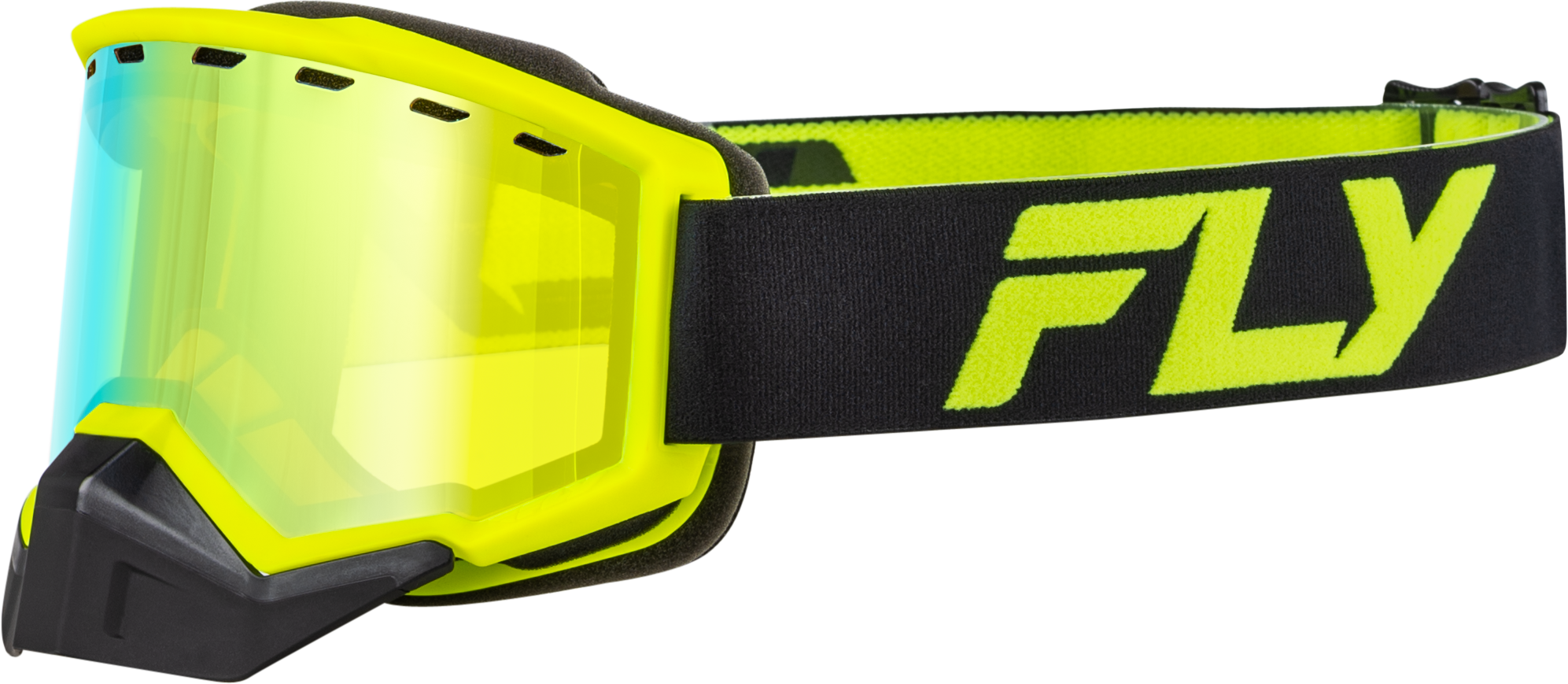 Fly Racing Focus Snow Goggle Black/Hi-Vis W/ Gold Mirror/Yellow Lens 37-50164
