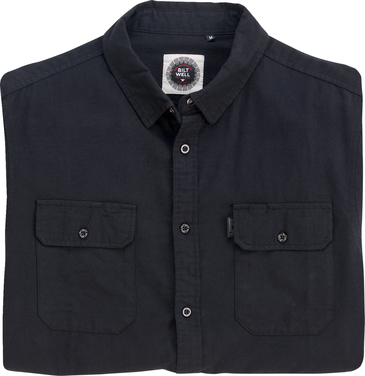 BILTWELL Blackout Lightweight Flannel - Large 8145-068-004
