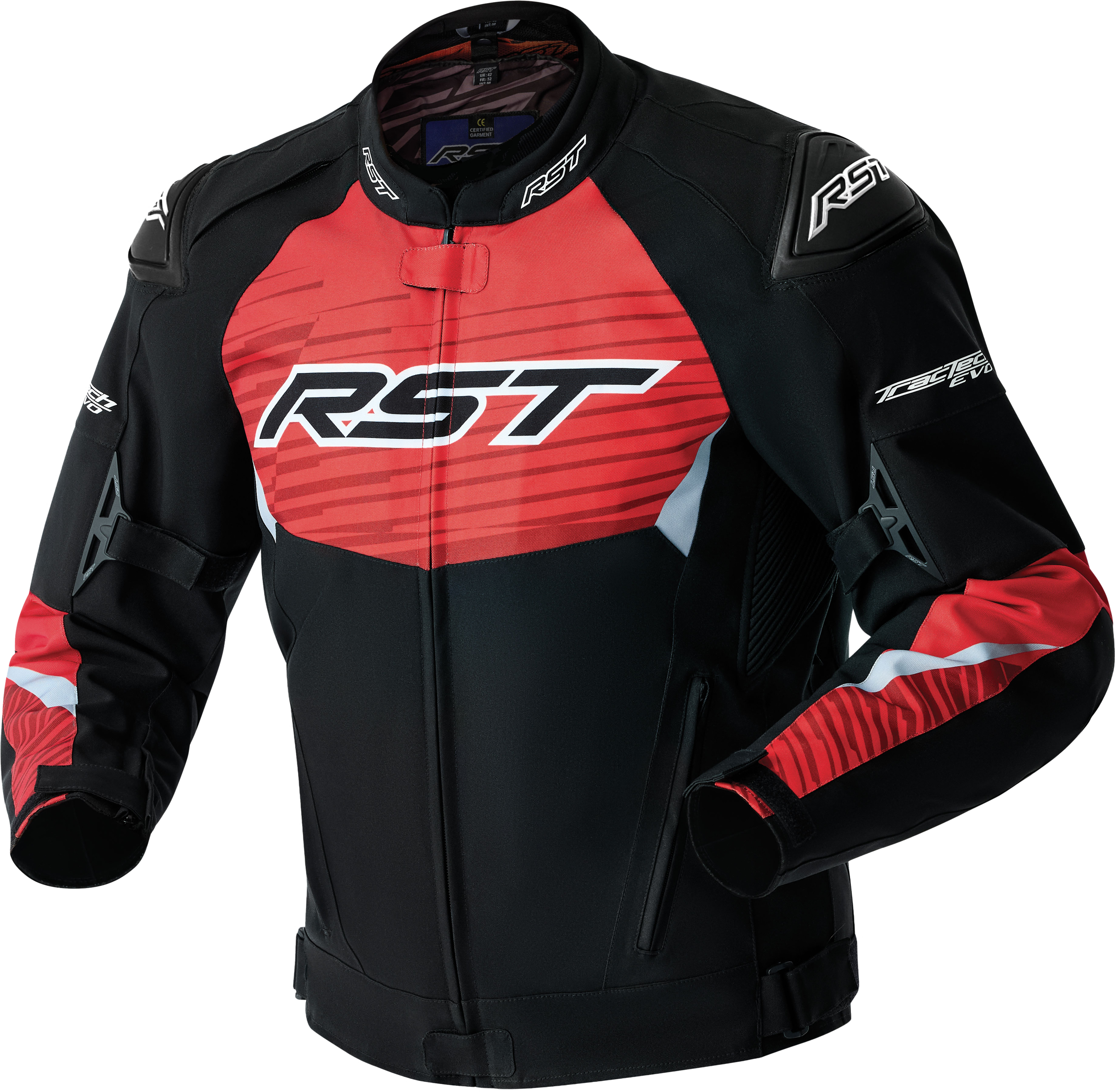 RST Tractech Evo D3o Jacket Black/Flo Red Textile Md 556-3640242
